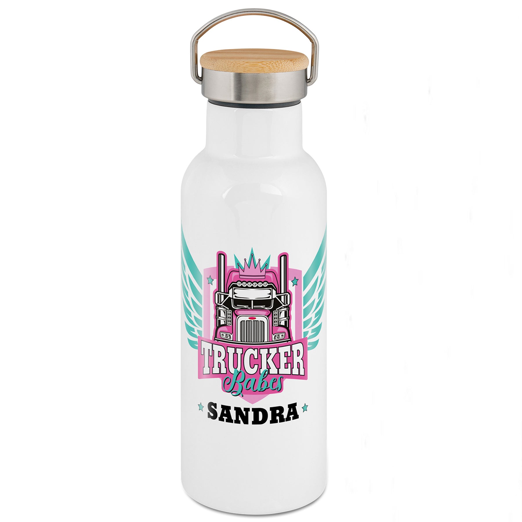 Crealive Edelstahl-Thermoflasche 500 ml mit Bambusdeckel Diese richtig coole doppelwandige Edelstahl-Thermoflasche hat ein Fassungsvermögen von 500 ml und ist in Weiss gehalten mit einem Bambusdeckel. Eine geniale & selbstbewusste Mischung aus Moderne und Retro. Der integrierte Bügel aus Edelstahl im aufgeschraubten Deckel dient dabei als Tragehilfe. Das besondere Etwas dieser Trinkflasche ist das echte Stück Bambusholz welches im Deckel eingelassen ist.