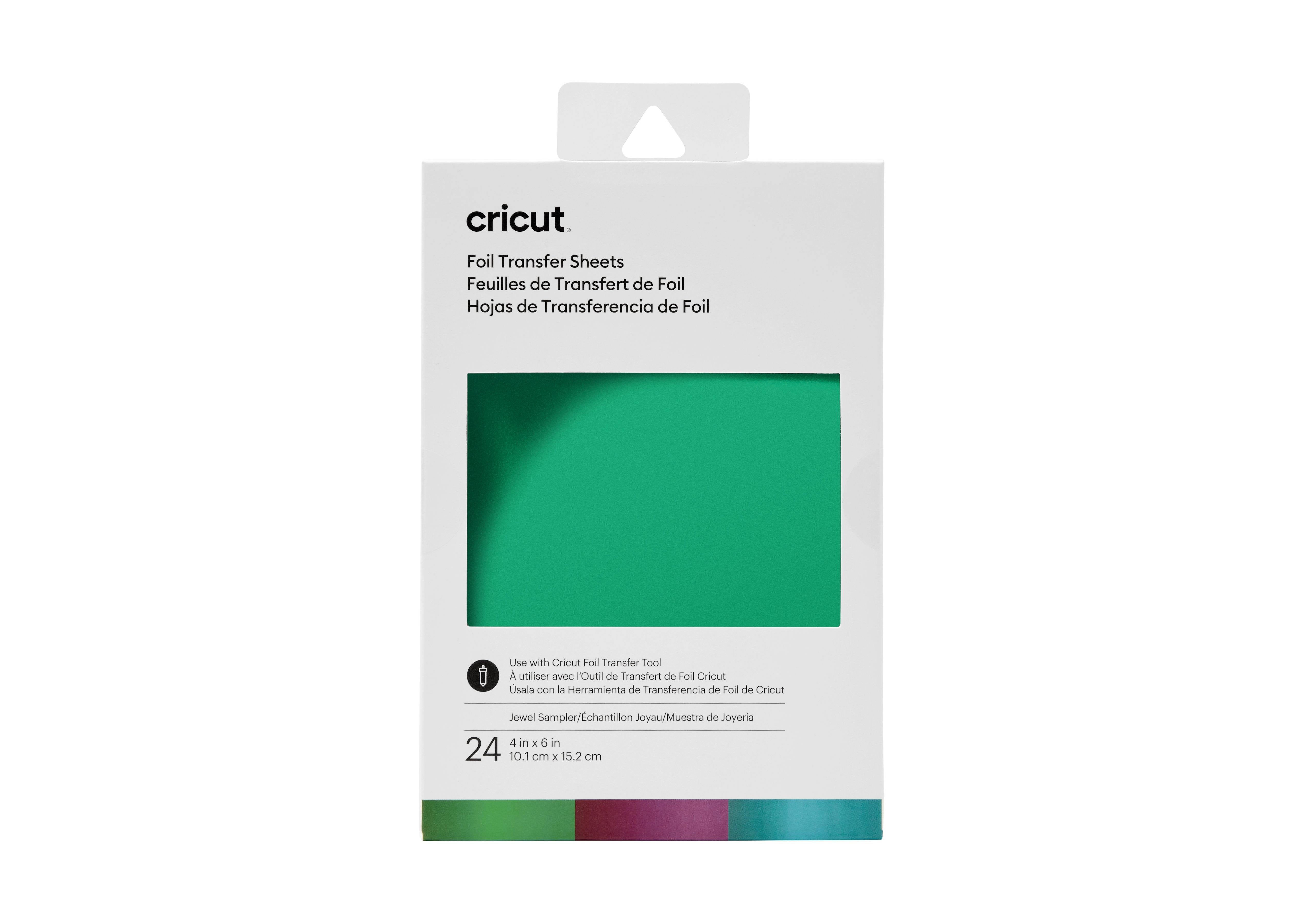 Cricut Folientransfer-Folien - Foil Transfer Sheets Die Cricut Transferfolien kannst Du mit dem Folientransferwerkzeug, welches für Cricut Maker und Cricut Explore Geräte konzipiert ist, auf verschiedene Materialien verwenden. Es gibt die Folien in tollen Farben - 4 davon in diesem Set (grün, violett & blau).