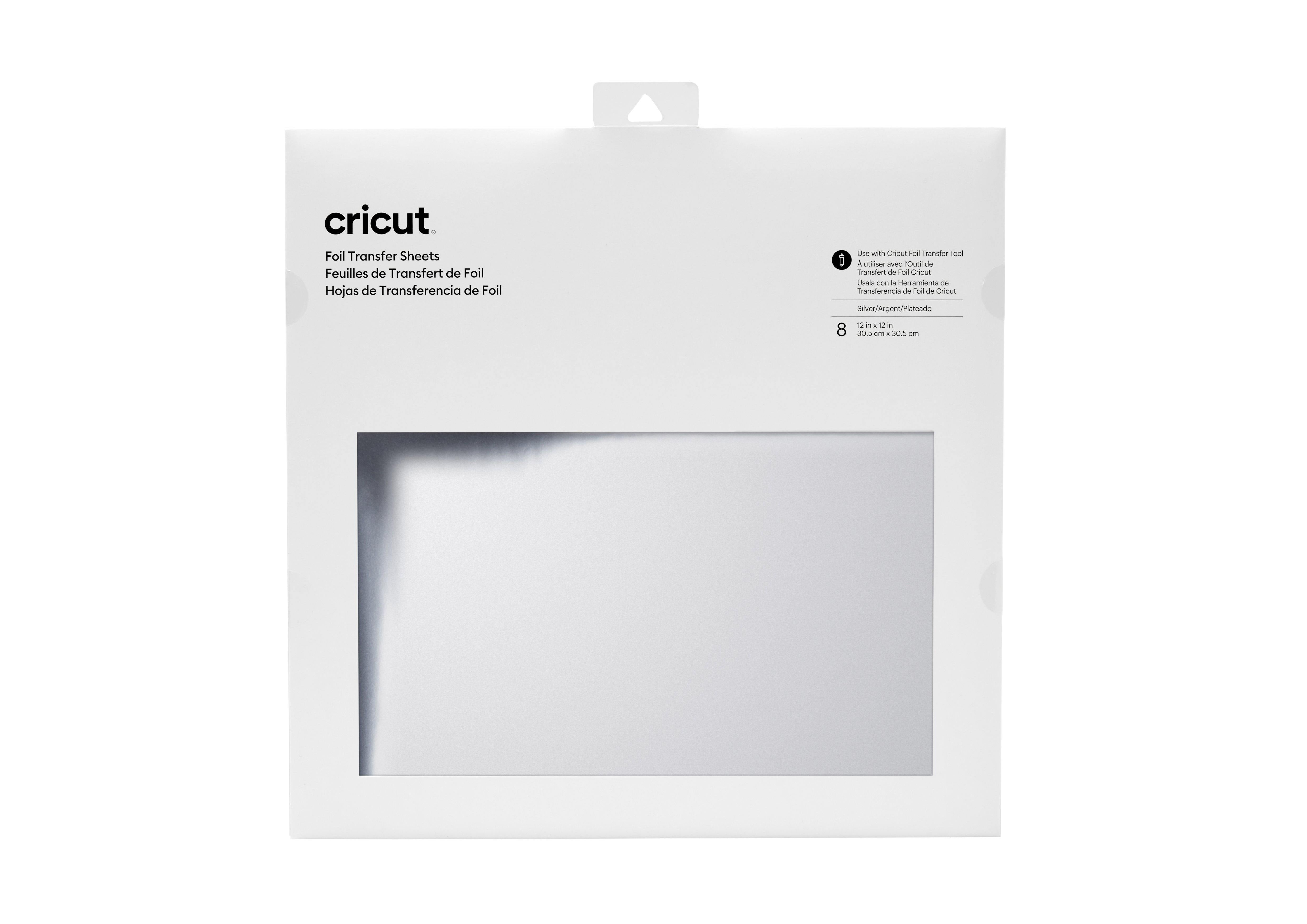 Cricut Folientransfer-Folien - Foil Transfer Sheets - Silver 30,5 x 30,5 cm, 8 Blatt Die 8 Cricut Transferfolien kannst Du mit dem Folientransferwerkzeug, welches für Cricut Maker und Cricut Explore Geräte konzipiert ist, auf verschiedenen Materialien verwenden. Die Folien habe eine Grösse von 30.5 x 30.5 cm.