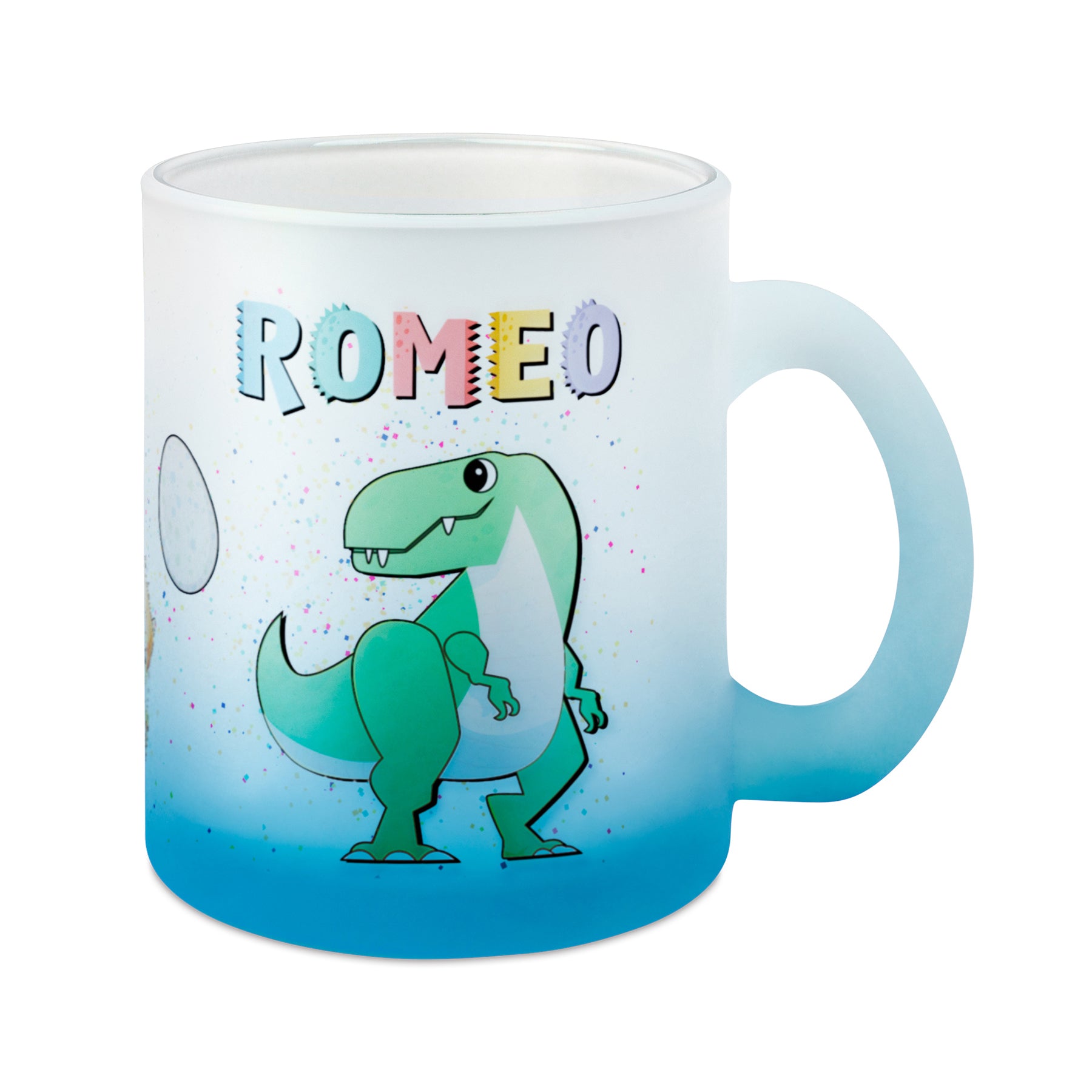 Crealive Glastasse mit Farbverlauf - Blau Eine ganz spezielle Glastasse mit satinierter Oberfläche und lebendigen Farbverlaufe für deine individuelle Kreation. Die Tasse ist ein echter Hingucker und zieht die Blicke magisch auf sich. Perfekt für besondere Anlässe oder als Werbeträger; halt überall da, wo Kaffee, Tee und sonstige Heissgetränke gerne getrunken werden. Mache diese 'frostige' Tasse zu einem wunderschönen Unikat!