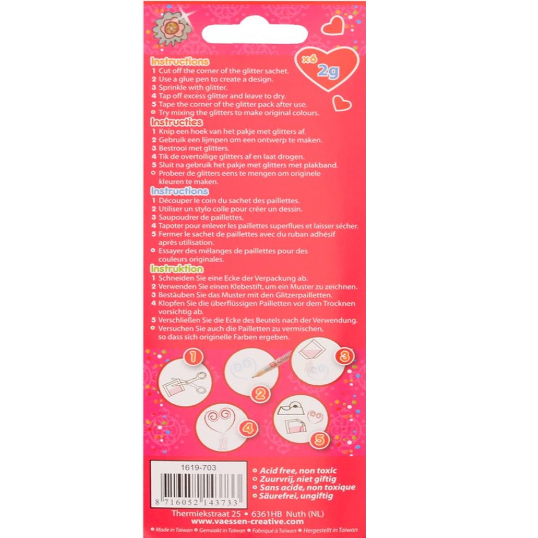 Crealive Ultrafeines Glitzer Pulver zum Dekorieren und Verzieren von Karten, Scrapbooking Seiten oder in den Schüttelkarten Pouches. Inhalt: 6 Säckchen ultrafeines Glitzer Pulver 6 verschiedene Farben: Rosa - Weinrot Glitzer Puder sind geeignet für: Karten Karten-Verzierungen Schüttelkarten Plotten Scrapbooking Mixed Media