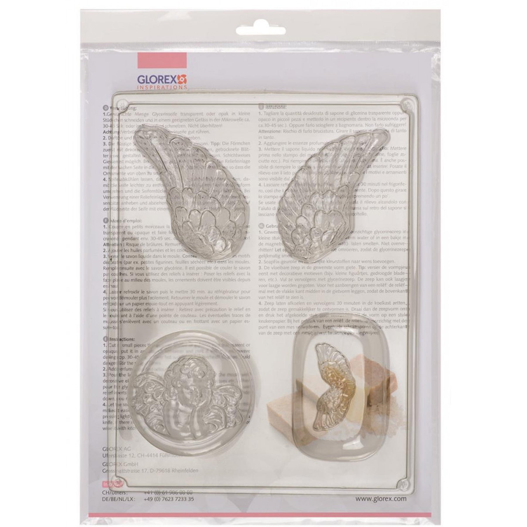 Crealive Giessform - Engelsflügel Inhalt: 1 Giessform mit 4 Engelmotiven Spezifikationen: Material: aus 100% recyclebarem PET Höhe: 8 - 16 cm formstabil frost- und hitzebeständig (-15° bis +80°) wieder verwendbar kann auch für Kreativ-Beton, Seife, Wachs oder Schokolade verwendet werden