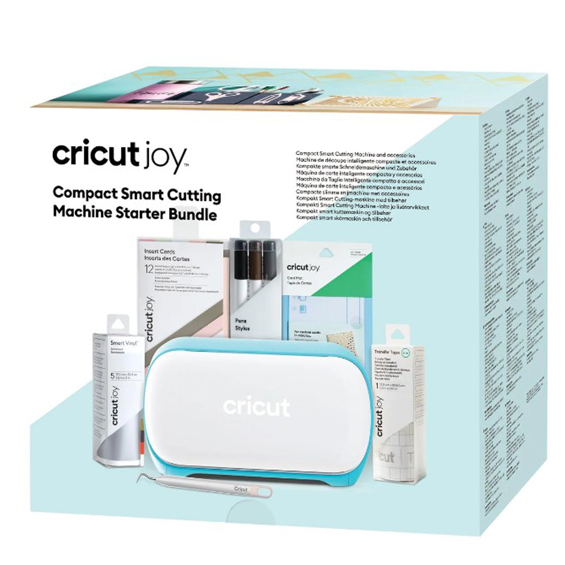 Crealive Cricut Schneideplotter Joy Starter Bundle inkl. 60 Stück Tonkarton Winter Mit einem Gewicht von nur 1,75 kg personalisiert diese intelligente kleine Schneide- und Schreibmaschine Joy beinahe alles. Joy kann mehr als 50 Materialien schneiden, einschliesslich Flex- & Flockfolie, Karten, Vinyl, Papier und Smart Materials™ für superleichte, superlange Schnitte ohne Schneidematte.