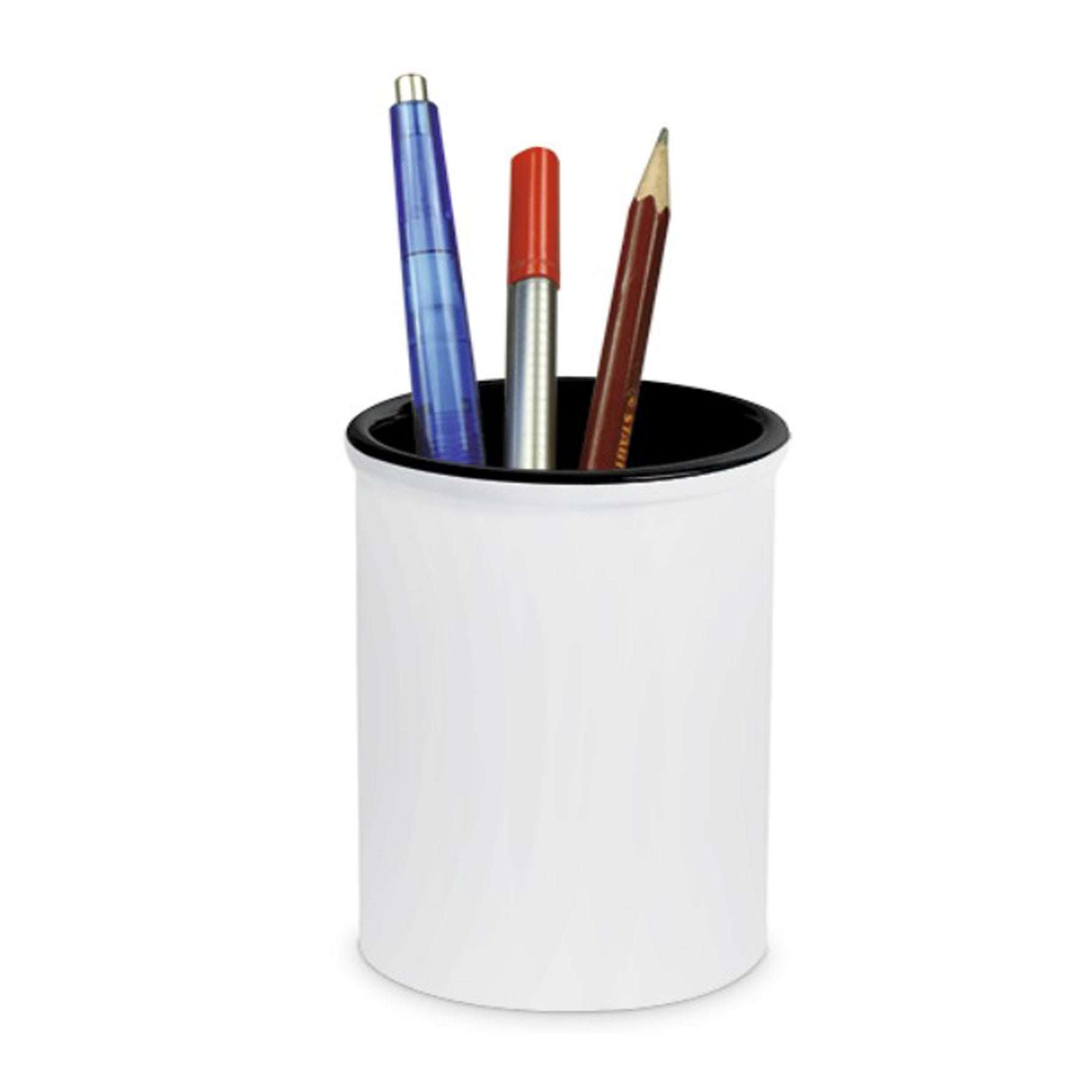 Crealive Keramikbecher Dieser Keramikbecher in Weiss & Schwarz ist multifunktional! Dieser formneutrale & stabile Becher ist vielfältig nutzbar. Als Vase passt er mit seiner neutralen und modernen Form zu jedem Einrichtungsstil. Restaurants nutzen ihn gerne als Behältnis für Besteck und Servietten. Ausserdem ist er verwendbar als Stiftebecher oder für Tischabfälle für den Schreibtisch.