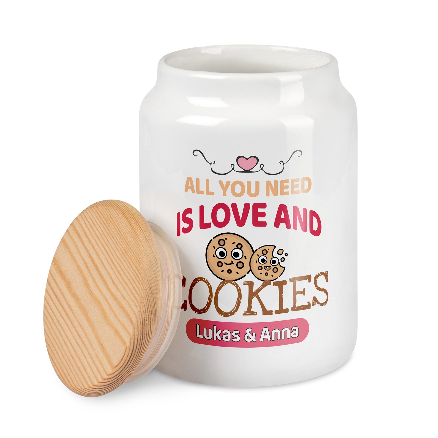 Crealive Keramikdose Weiss mit Holzdeckel / Keksdose Das perfekte Geschenk für alle Naschkatzen oder auch Tierfreunde. Diese hochwertige Keramik Keksdose mit einer glänzenden Oberfläche kann mit Sublimation individuell bedruckt werden. Der Echtholzdeckel verschliesst luftdicht und hat eine angenehme Haptik. Ideal geeignet als Vorratsgefäss für Mehl und Zucker oder als persönlicher Aufbewahrungsort für Guetzli oder Belohnungs-Leckerlis für dein Haustier. Inhalt: 1 Keramikdose in Weiss mit Holzdeckel