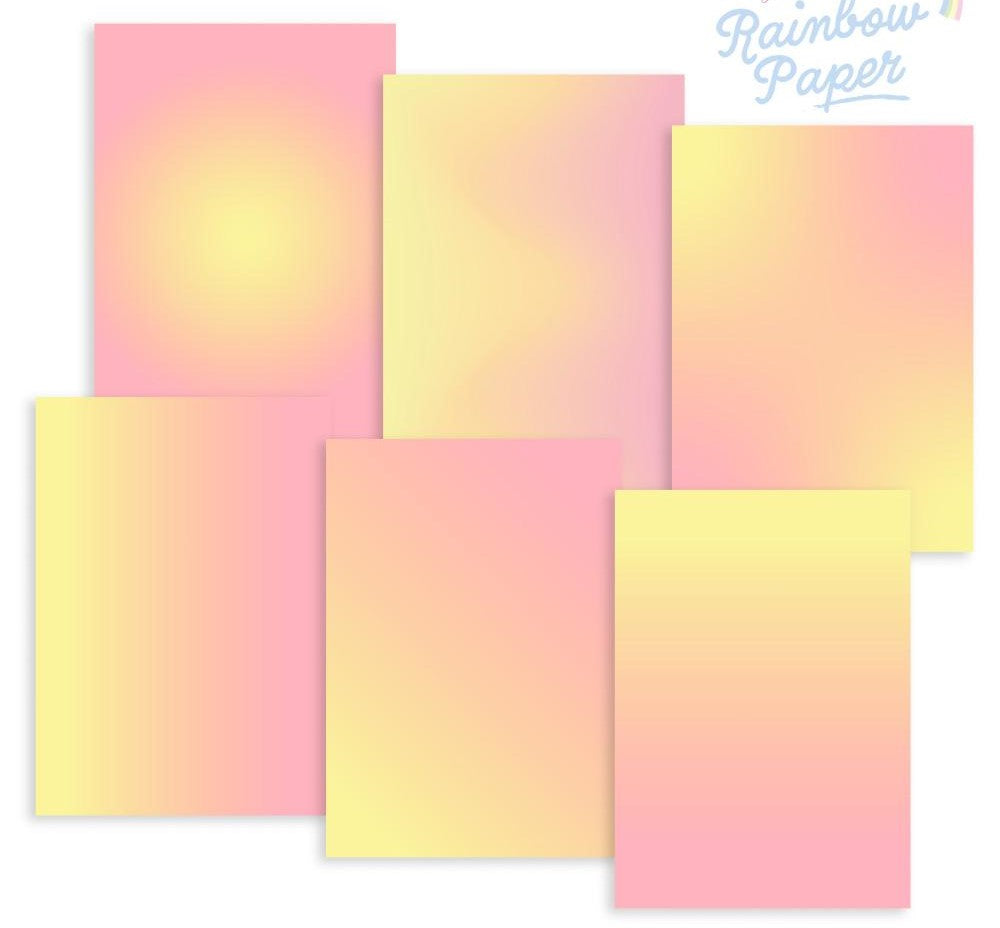 Regenbogen Transparentpapier 140 g/m2 inkl. Regenbogen Papier 80 g/m2 - Zitronensorbet Sonnenaufgang Spezifikationen: A4 (21.0 cm x 29.7 cm) Transparentpapier 140 g/m2 Papier 80 g/m2 24 Bogen 6 Regenbogen Designs Design: Zitronensorbet Sonnenaufgang Inhalt: 12 x Transparentpapier 140 g/m2 12 x Papier 80 g/m2 Dieses besondere Regenbogen Transparentpapier in Kombination mit 80 g/m2 Papier lässt sich für vielfältige Bastelkreationen verwenden. Ob Boxen-Deko, Karten-Details, Verpackungen, Laternen