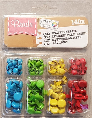 Mini Brads - Blau, Grün, Gelb & Rot - Crealive