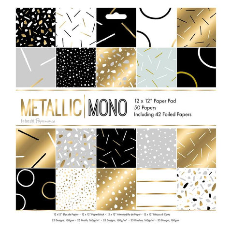 Paper Pad 160 g/m2 - 12’’ x 12’’ - Metallic Mono - Crealive