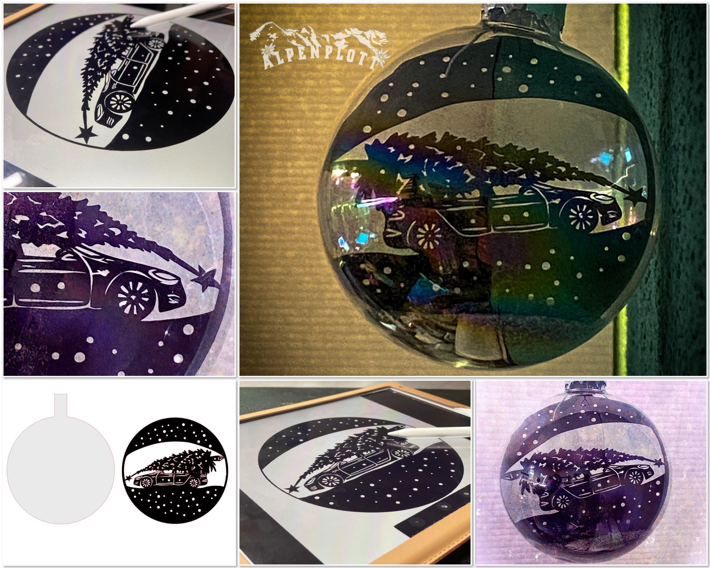 Weihnachts-Tesla in der Kugel - Crealive