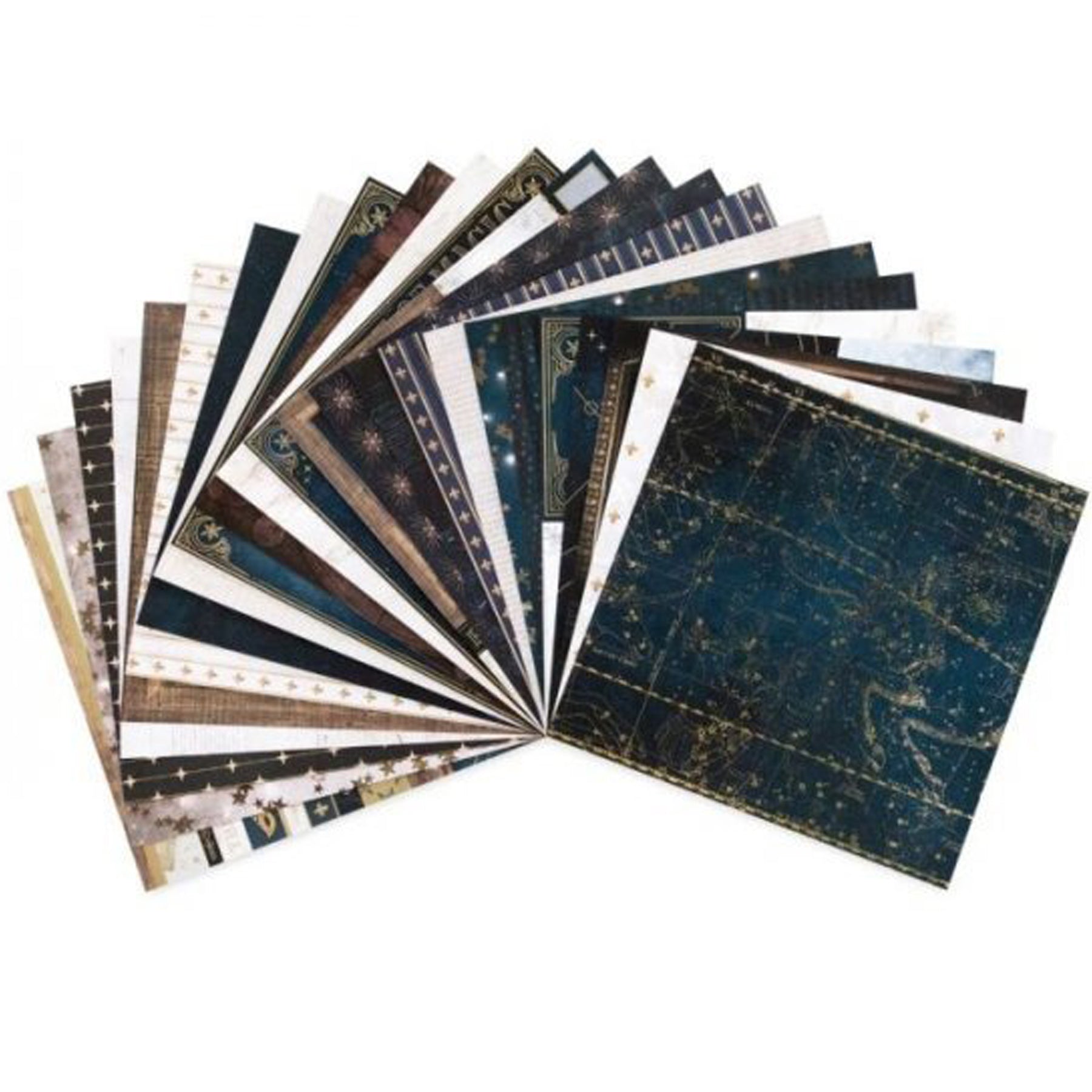 Crealive Paper Pad 180 g/m2 - 12’’ x 12’’ - Theater of Stars Inhalt: 48 Bogen 24 Designs teils mit Gold folierten Akzenten einseitig bedruckt Spezifikationen: 12’’ x 12’’ (30.5 cm x 30.5 cm) ca. 180 g/m2 einseitig bedruckt lässt sich gut schneiden Dieses Designpapier / Motivpapier ist geeignet für: Karten Karten-Verzierungen Plotten Stanzen Prägen Scrapbooking