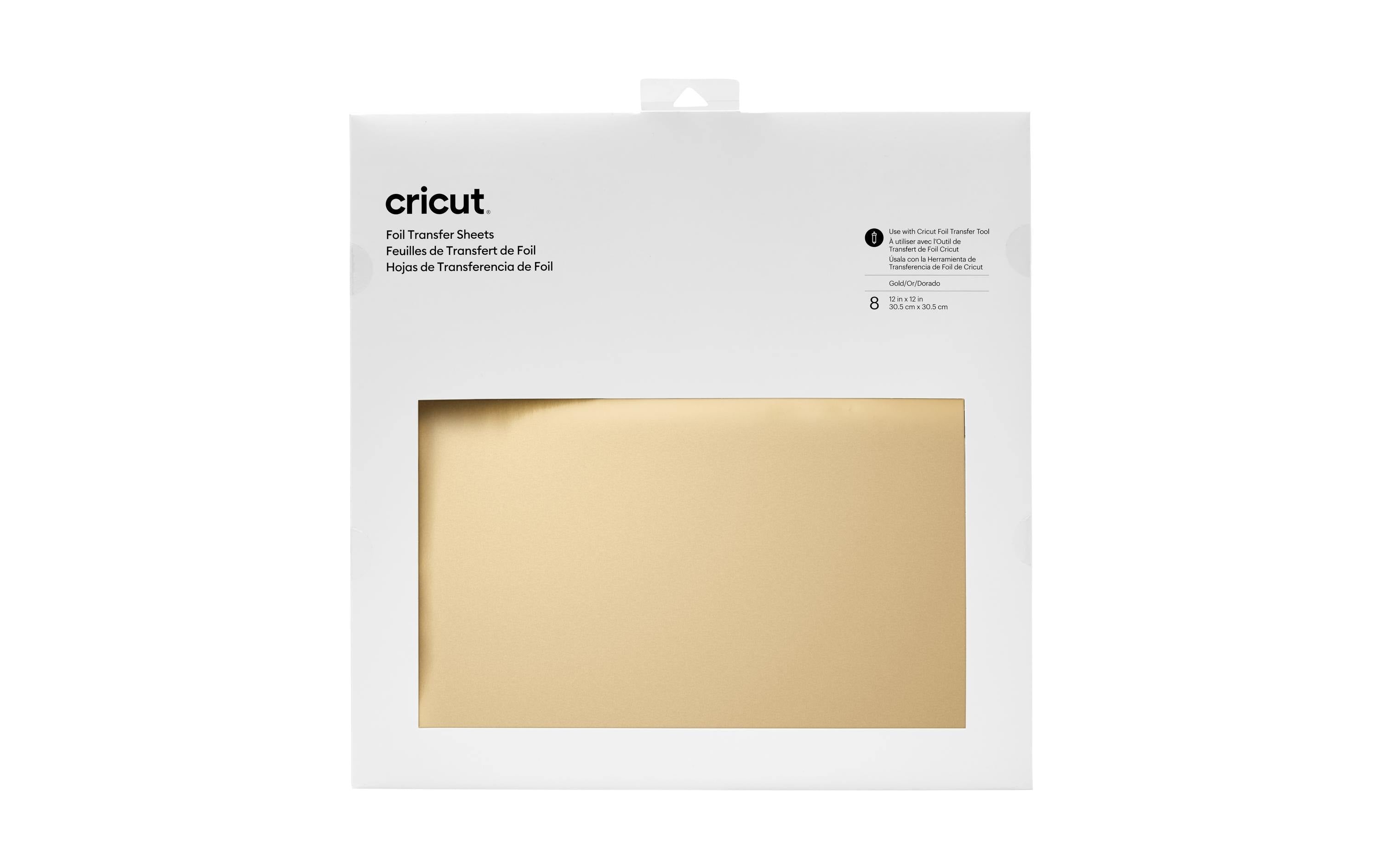 Cricut Transferfolien - Foil Transfer Sheets - Gold 30,5 x 30,5 cm, 8 Blatt Die 8 Cricut Transferfolien kannst Du mit dem Folientransferwerkzeug, welches für Cricut Maker und Cricut Explore Geräte konzipiert ist, auf verschiedenen Materialien verwenden. Die Folien habe eine Grösse von 30.5 x 30.5 cm.