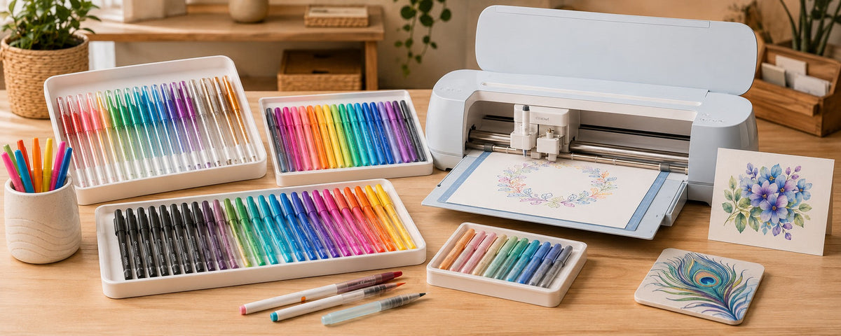 Alle verfügbaren Stifte für Deine Cricut Explore und Maker Schneidemaschine findest Du hier. Von normalen Zeichenstiften bis zu Infusible Ink Stiften.