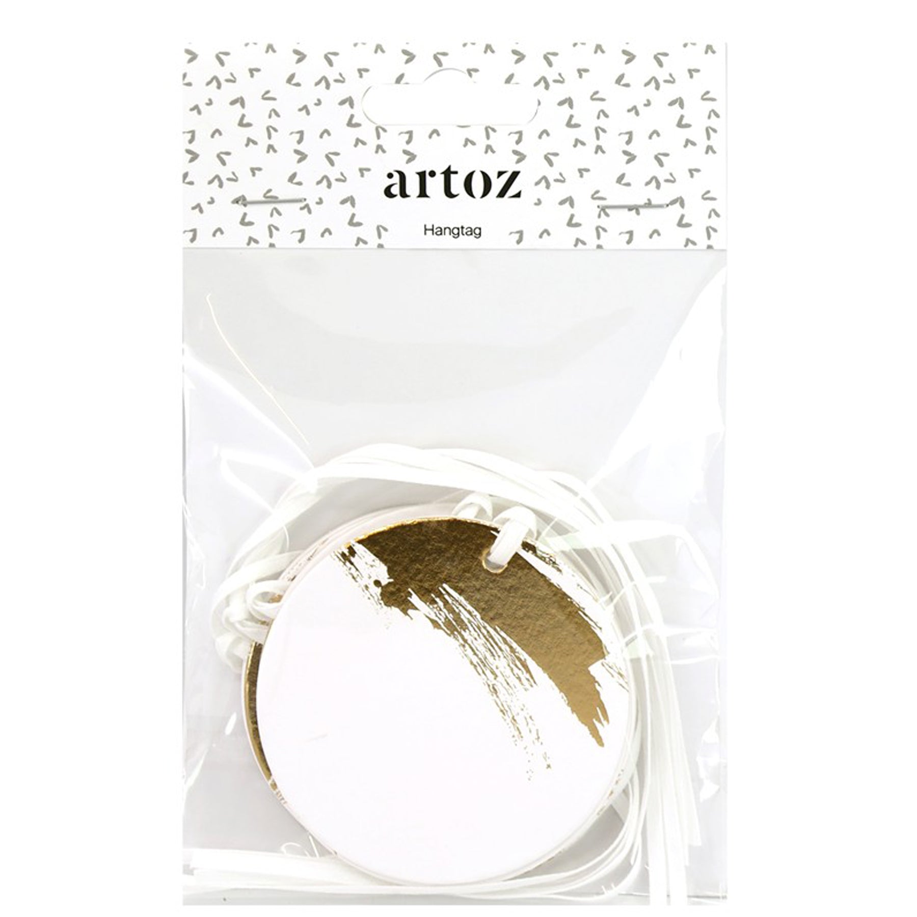 Crealive Anhänger Hangtag - Basic Kreis
 
Inhalt:
•	6 Anhänger
 
Spezifikationen:
•	Material: Kraftpapier
•	Durchmesser: 67 mm
•	beidseitig personalisierbar
•	Farbe: 3 x Weiss mit Gold-Details
 
Entdecke die endlosen Möglichkeiten der Kreativität mit den Basis Anhänger von Artoz. Diese Hangtags sind ideal zum Selbergestalten mit Stempeln, Farben und mehr, um deinen Geschenken und DIY-Projekten eine persönliche Note zu verleihen. Mit hochwertigem Kraftpapiermaterial bieten diese Hangtags die perfekte Leinwan