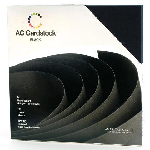 AC Cardstock 216 g/m2 - 12’’ x 12’’ - Schwarz Str. (60 Cardstock)