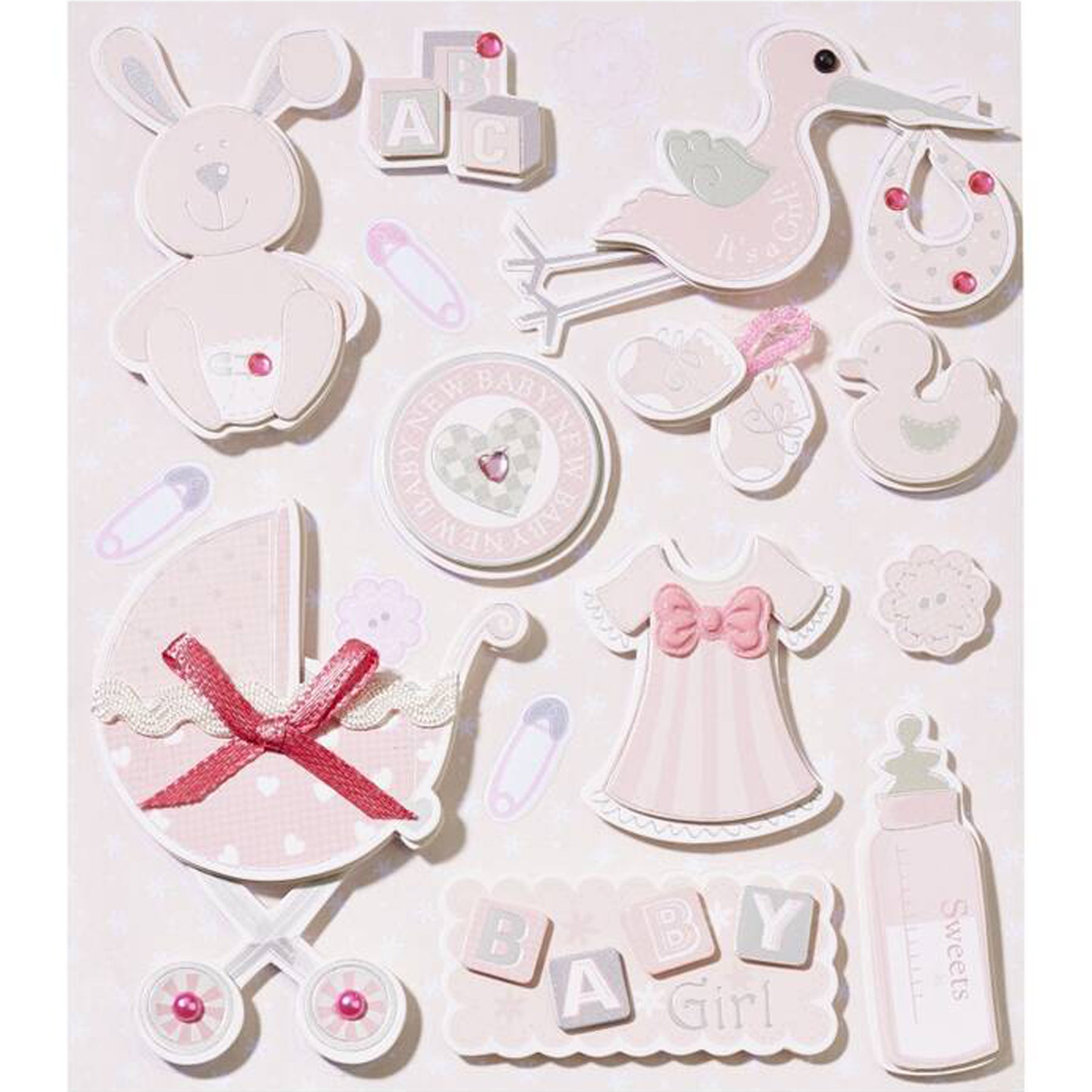 3D-Sticker Babygirl

Spezifikationen:
•	Länge: 14 cm
•	Breite: 12 cm
•	1 Bogen mit detailreichen Papiersticker
•	Farbe: Rosatöne
 
Diese detailreichen 3D-Sticker mit verschiedenen Motiven zur Geburt kannst du prima auf deine Einladungs- oder Glückwunschkarten kleben. 

Marke: HobbyFun
