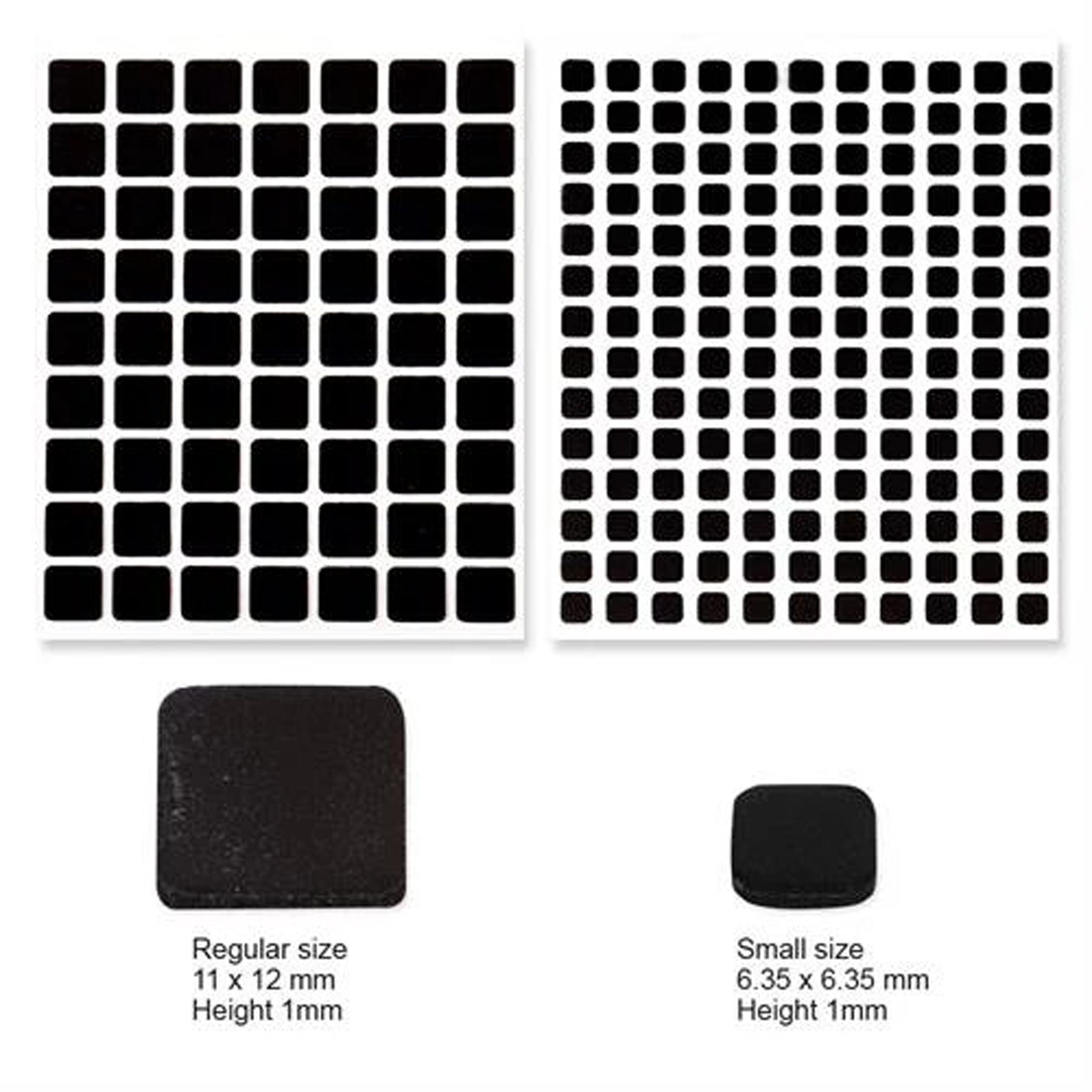 Crealive 3D Foam Quadrate - Schwarz
 
Inhalt:
•	1 Bogen vorgeschnittene 3D Schaumstoff-Quadrate 11 x 12 x 1 mm
•	1 Bogen vorgeschnittene 3D Schaumstoff-Quadrate 6.35 x 6.35 x 1 mm
 
Spezifikationen:
•	Material: Schaumstoff
•	217 Stück
•	Länge: 11 mm / 6.35 mm
•	Breite: 12 mm / 6.35 mm
•	Dicke: 1 mm
•	doppelseitig klebend
•	Farbe: Schwarz
 
Die doppelseitig selbstklebenden 3D Foam Quadrate sind geeignet für:
•	3D Look bei Karten, Schachteln, etc.
•	verschiedene Tiefen bei Dekorationen zu erzeugen
•	Papier
•	