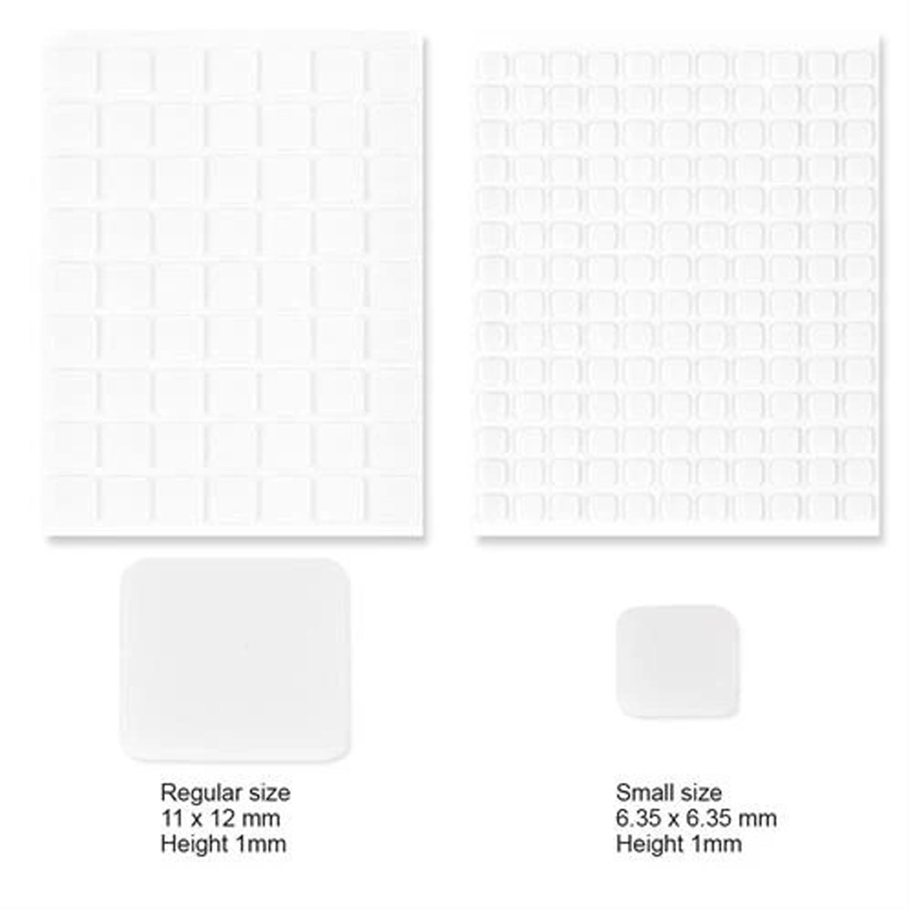 Crealive 3D Foam Quadrate - Weiss
 
Inhalt:
•	1 Bogen vorgeschnittene 3D Schaumstoff-Quadrate 11 x 12 x 1 mm
•	1 Bogen vorgeschnittene 3D Schaumstoff-Quadrate 6.35 x 6.35 x 1 mm
 
Spezifikationen:
•	Material: Schaumstoff
•	217 Stück
•	Länge: 11 mm / 6.35 mm
•	Breite: 12 mm / 6.35 mm
•	Dicke: 1 mm
•	doppelseitig klebend
 
Die doppelseitig selbstklebenden 3D Foam Quadrate sind geeignet für:
•	3D Look bei Karten, Schachteln, etc.
•	verschiedene Tiefen bei Dekorationen zu erzeugen
•	Papier
•	Holz
•	Glas
•	Kunst