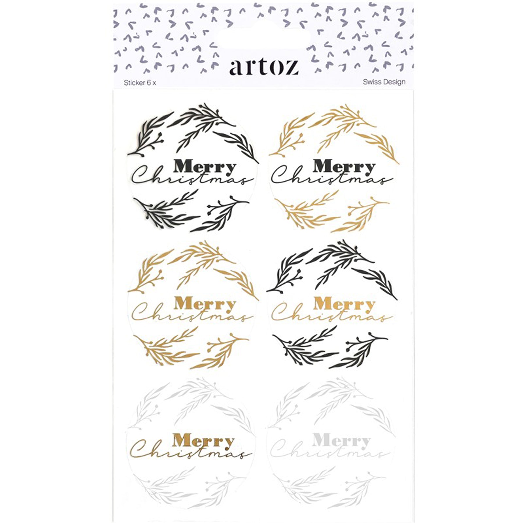 Crealive Sticker Transparent - Merry Christmas

Spezifikationen:
•	6 Bögen
•	Material: Papiersticker - transparent
•	selbstklebend
•	Hot Foil Print
•	Swiss Design
•	FSC zertifiziert
•	Marke: Artoz
 
Lass Deiner Kreativität freien Lauf mit den hochwertigen Papierstickern von Artoz. Ob du deine Geschenke personalisieren, dein Scrapbook verschönern oder einfach nur deine Notizen aufpeppen möchtest, diese Sticker von Artoz sind die perfekte Wahl und machen Spass für alle deine DIY-Projekte.
