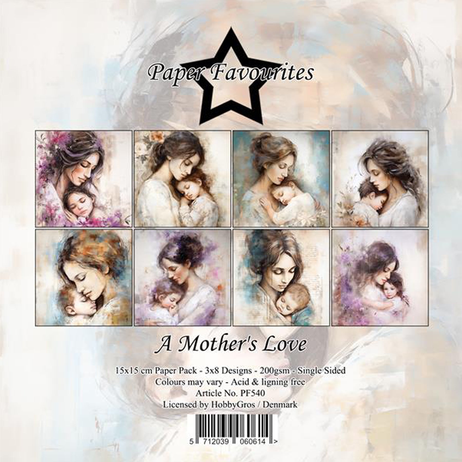 Crealive Paper Pad 200 g/m2 - 15 cm x 15 cm - A Mother's Love
 
Inhalt:
•	24 Bogen
•	8 Designs
 
Spezifikationen:
•	15 cm x 15 cm
•	200 g/m2
•	einseitig bedruckt
•	säure- und ligninfrei
 
Dieses Paper Pad ist geeignet für:
•	Karten
•	Karten-Verzierungen
•	kleine Geschenkboxen & Verpackungen
•	Plotten
•	Stanzen
•	Prägen
•	Scrapbooking
•	Journaling
•	Mixed Media
 
Dieses einseitig bedruckte Designpapier mit zarten Motiven zum Thema Mutterliebe ist eine wundervolle Basis für kreative, spezielle, individuelle K