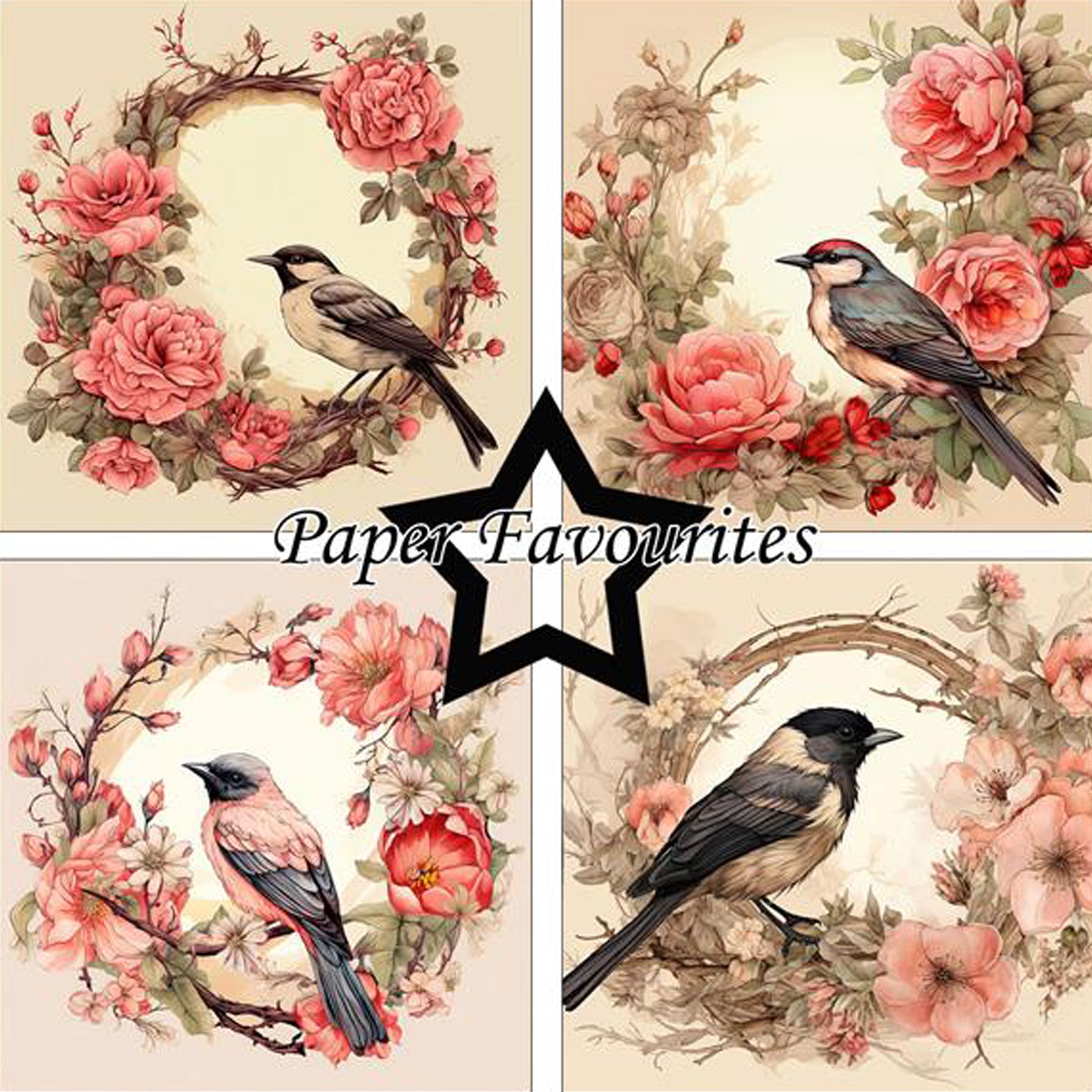 Crealive Paper Pad 200 g/m2 - 15 cm x 15 cm - Birds and Flowers

Inhalt:
•	24 Bogen
•	8 Designs
 
Spezifikationen:
•	15 cm x 15 cm 
•	200 g/m2
•	einseitig bedruckt
•	säure- und ligninfrei
 
Dieses Paper Pad ist geeignet für:
•	Karten
•	Karten-Verzierungen
•	Plotten
•	Stanzen
•	Prägen
•	Scrapbooking
 
Dieses einseitig bedruckte Designpapier mit verträumten Vogel-Designs ist eine wunderbare Basis für kreative, spezielle, individuelle Karten, Plotts, Verzierungen von Geschenktaschen, Schachteln, Karten, Gesche