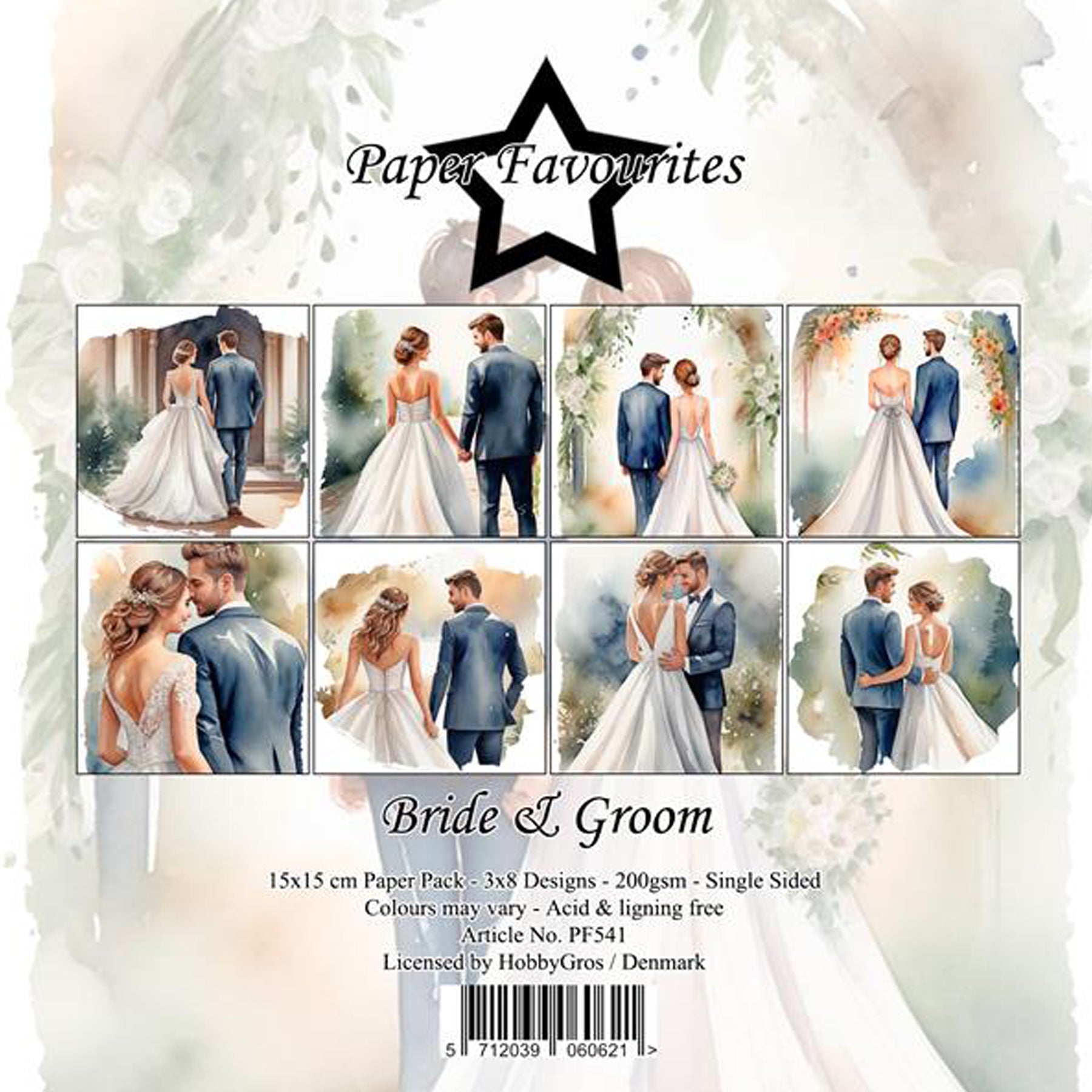 Crealive Paper Pad 200 g/m2 - 15 cm x 15 cm - Bride & Groom
 
Inhalt:
•	24 Bogen
•	8 Designs
 
Spezifikationen:
•	15 cm x 15 cm
•	200 g/m2
•	einseitig bedruckt
•	säure- und ligninfrei
 
Dieses Paper Pad ist geeignet für:
•	Karten
•	Karten-Verzierungen
•	kleine Geschenkboxen & Verpackungen
•	Plotten
•	Stanzen
•	Prägen
•	Scrapbooking
•	Journaling
•	Mixed Media
 
Dieses einseitig bedruckte Designpapier mit romantischen Hochzeitspaar-Motiven ist eine zauberhafte Basis für kreative, spezielle, individuelle Karte