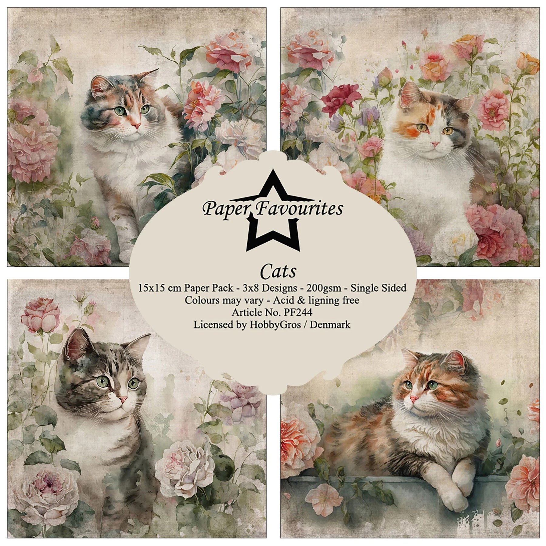 Crealive Paper Pad 200 g/m2 - 6’’ x 6’’ - Cats

Inhalt:
•	24 Bogen
•	8 Designs
 
Spezifikationen:
•	6’’ x 6’’ (15 cm x 15 cm)
•	200 g/m2
•	einseitig bedruckt
•	säure- und ligninfrei
 
Dieses Paper Pad ist geeignet für:
•	Karten
•	Karten-Verzierungen
•	Plotten
•	Stanzen
•	Prägen
•	Scrapbooking
•	Plotten
