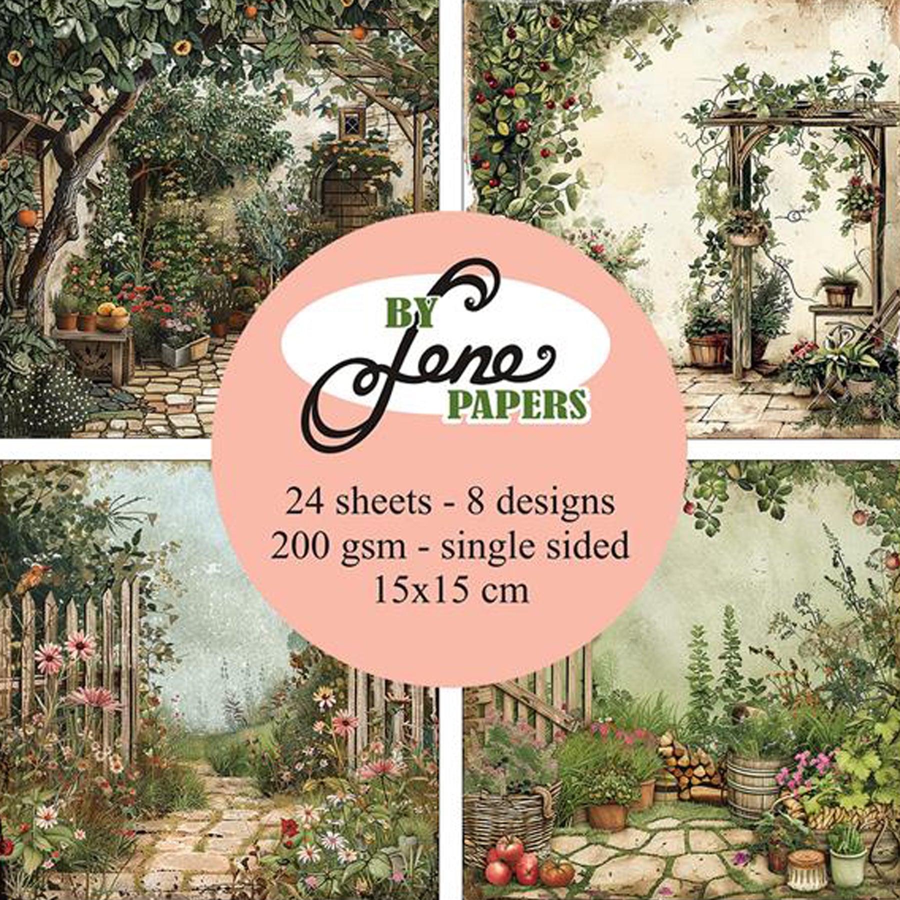 Crealive Paper Pad 200 g/m2 - 15 cm x 15 cm - Country Garden
Inhalt:
•	24 Blatt
•	8 Designs
 
Spezifikationen:
•	15 cm x 15 cm
•	200 g/m2
•	einseitig bedruckt
•	säure- und ligninfrei
 
Dieses Paper Pad ist geeignet für:
•	Karten
•	Boxen
•	3D-Projekte
•	kleine Geschenkboxen & Verpackungen
•	Plotten
•	Scrapbooking
