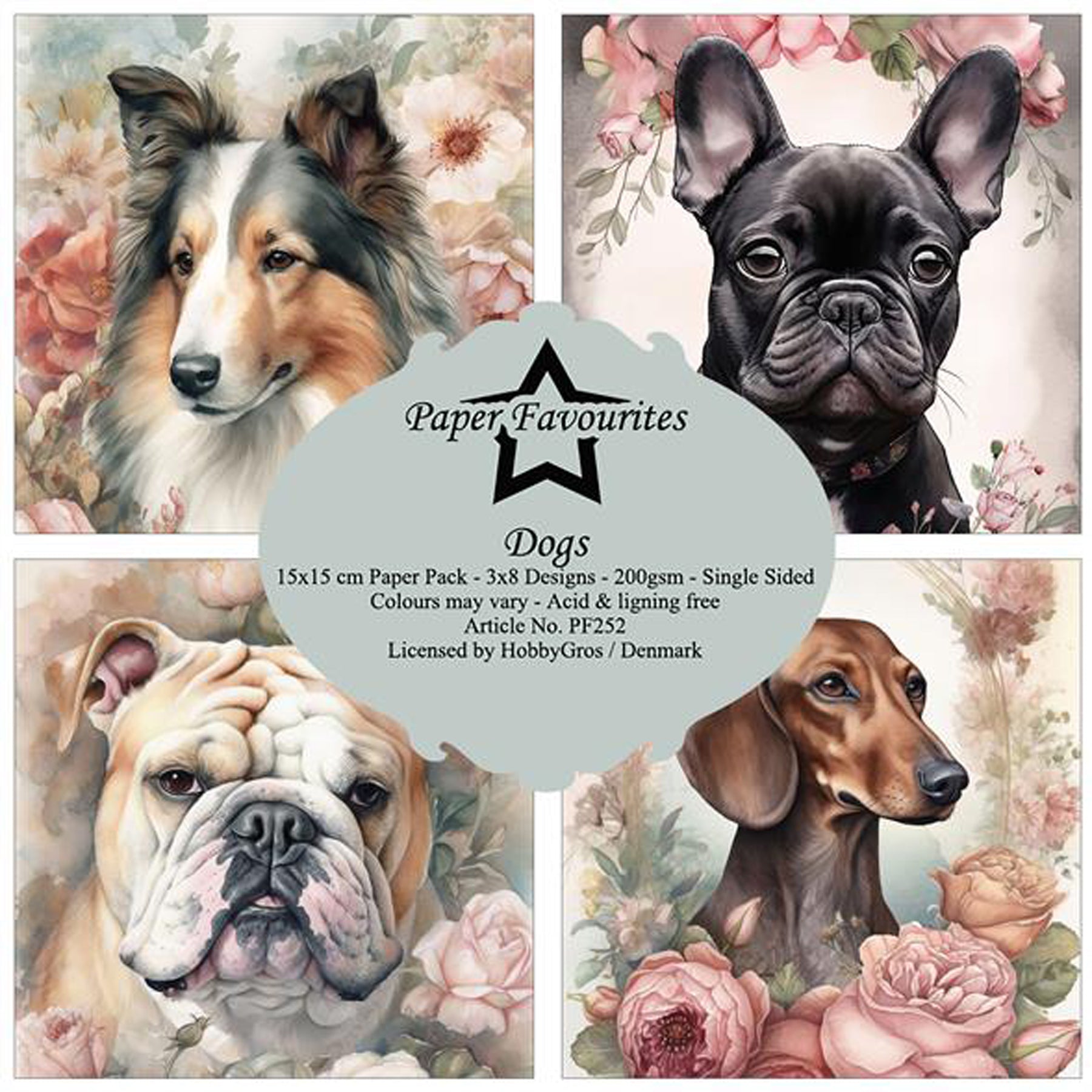 Crealive Paper Pad 200 g/m2 - 6’’ x 6’’ - Dogs

Inhalt:
•	24 Bogen
•	8 Designs
 
Spezifikationen:
•	6’’ x 6’’ (15 cm x 15 cm)
•	200 g/m2
•	einseitig bedruckt
•	säure- und ligninfrei
 
Dieses Paper Pad ist geeignet für:
•	Karten
•	Karten-Verzierungen
•	Plotten
•	Stanzen
•	Prägen
•	Scrapbooking
•	Plotten
 
Dieses einseitig bedruckte Designpapier ist eine wunderbare Basis für kreative, spezielle, individuelle Karten, Plotts, Verzierungen von Geschenktaschen, Schachteln, Karten, Geschenkboxen, Scrapbooking und 