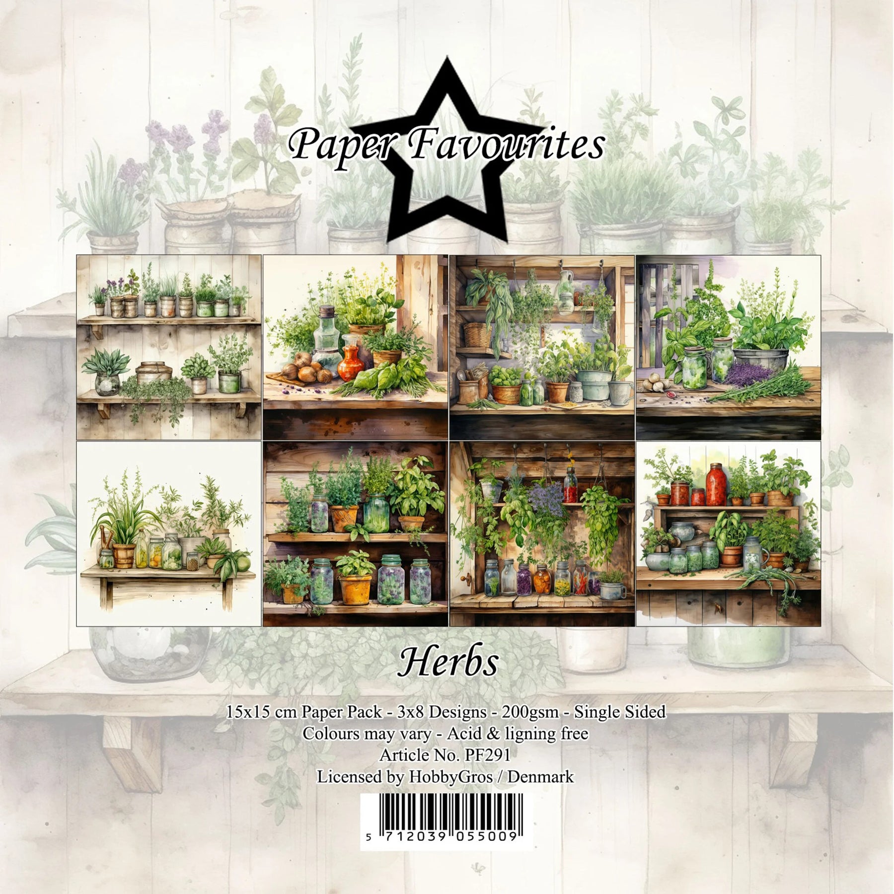 Crealive Paper Pad 200 g/m2 - 15 cm x 15 cm - Herbs

Inhalt:
•	24 Bogen
•	8 Designs
 
Spezifikationen:
•	15 cm x 15 cm 
•	200 g/m2
•	einseitig bedruckt
•	säure- und ligninfrei
 
Dieses Paper Pad ist geeignet für:
•	Karten
•	Karten-Verzierungen
•	Plotten
•	Stanzen
•	Prägen
•	Scrapbooking
 
Dieses einseitig bedruckte Designpapier mit Kräuter-Garten-Motiven ist eine tolle Basis für kreative, spezielle, individuelle Karten, Plotts, Verzierungen von Geschenktaschen, Schachteln, Karten, Geschenkboxen, Scrapbookin