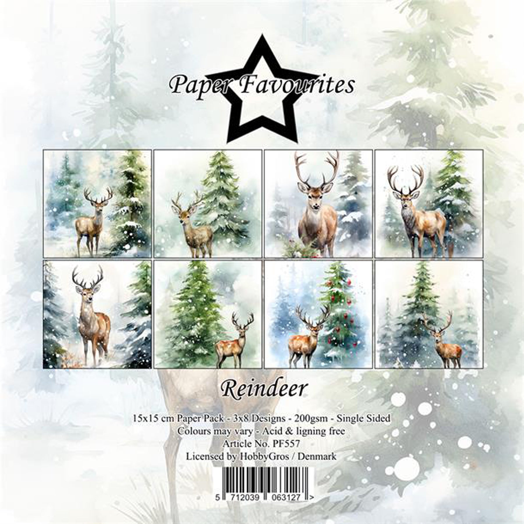 Crealive Paper Pad 200 g/m2 - 15 cm x 15 cm - Reindeer
 
Inhalt:
•	24 Bogen
•	8 Designs
 
Spezifikationen:
•	15 cm x 15 cm
•	200 g/m2
•	einseitig bedruckt
•	säure- und ligninfrei
 
Dieses Paper Pad ist geeignet für:
•	Karten
•	Karten-Verzierungen
•	kleine Geschenkboxen & Verpackungen
•	Plotten
•	Stanzen
•	Prägen
•	Scrapbooking
•	Journaling
•	Mixed Media
 
Dieses einseitig bedruckte Designpapier mit bezaubernd illustrierten Hirsch-Motiven im Wald ist eine wundervolle Basis für kreative, spezielle, individuel