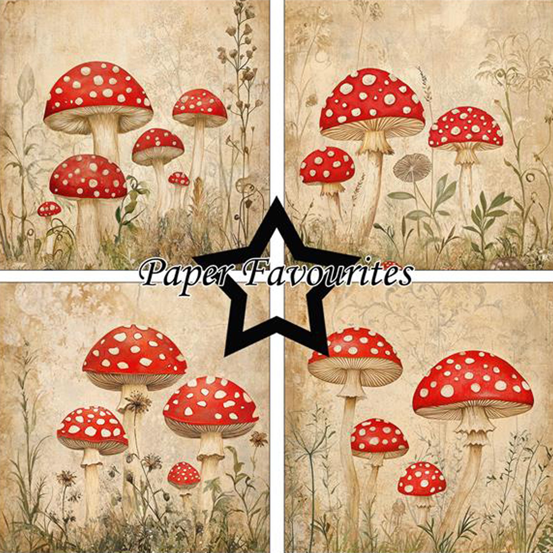 Crealive Paper Pad 200 g/m2 - 15 cm x 15 cm - Rustic Mushrooms
 
Inhalt:
•	24 Bogen
•	8 Designs
 
Spezifikationen:
•	15 cm x 15 cm
•	200 g/m2
•	einseitig bedruckt
•	säure- und ligninfrei
 
Dieses Paper Pad ist geeignet für:
•	Karten
•	Karten-Verzierungen
•	kleine Geschenkboxen & Verpackungen
•	Plotten
•	Stanzen
•	Prägen
•	Scrapbooking
•	Journaling
•	Mixed Media
 
Dieses einseitig bedruckte Designpapier mit wunderbaren Pilz-Motiven ist eine aussergewöhnliche Basis für kreative, spezielle, individuelle Karten