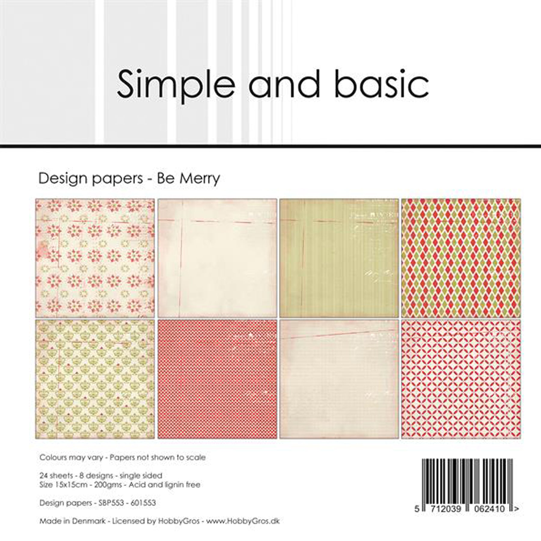 Crealive Paper Pad 200 g/m2 - 15 cm x 15 cm - Be Merry

Inhalt:
•	24 Blatt
•	8 Designs
 
Spezifikationen:
•	15 cm x 15 cm
•	200 g/m2
•	einseitig bedruckt
•	säure- und ligninfrei
 
Dieses Paper Pad ist geeignet für:
•	Karten
•	Karten-Verzierungen
•	kleine Geschenkboxen & Verpackungen
•	Plotten
•	Stanzen
•	Prägen
•	Scrapbooking
•	Journaling
•	Mixed Media
 
Dieses einseitig bedruckte Designpapier im fröhlichen Design ist eine aussergewöhnliche Basis für kreative, spezielle, individuelle Karten, Plotts, Verzier