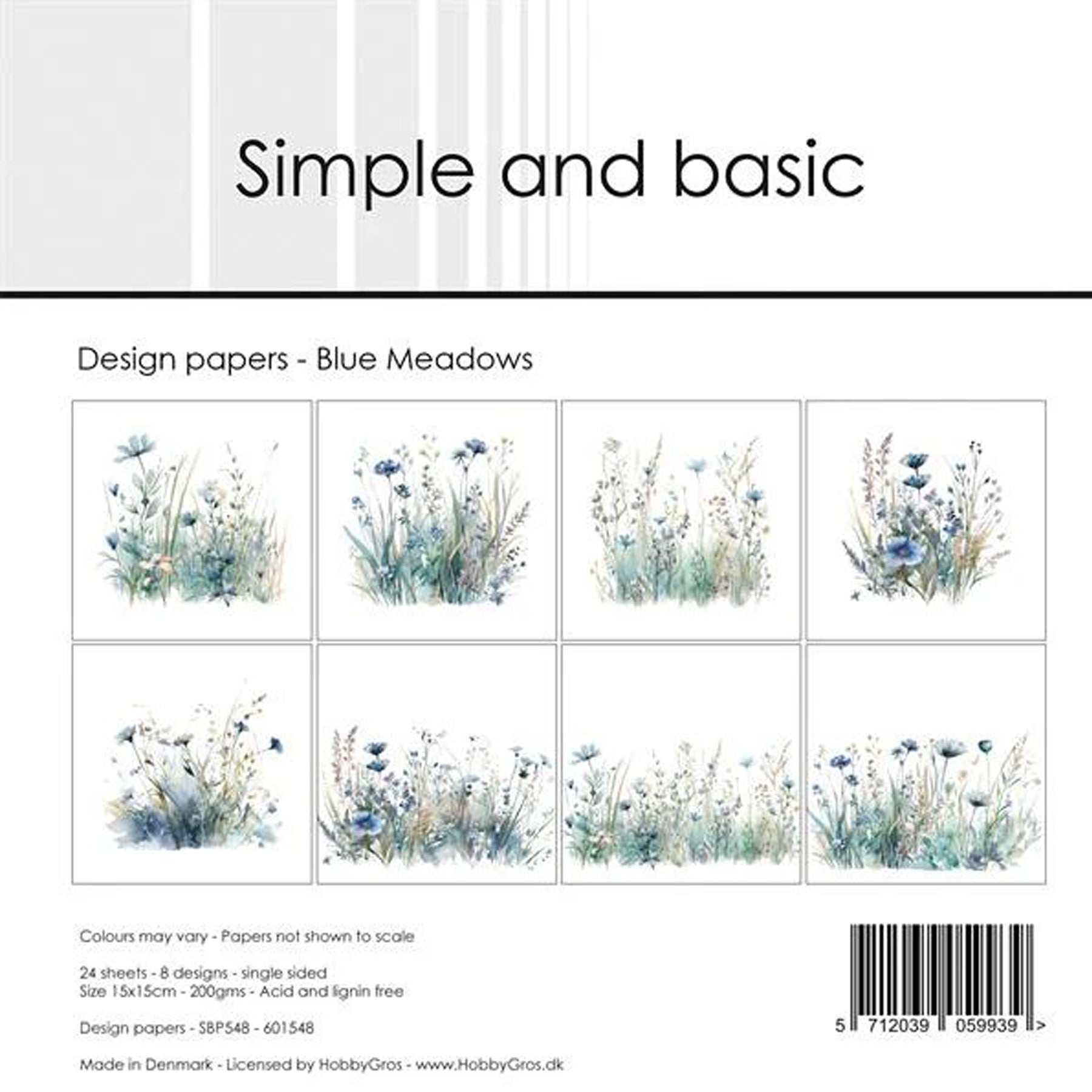 Crealive Paper Pad 200 g/m2 - 15 cm x 15 cm - Blue Meadows

Inhalt:
•	24 Blatt
•	8 Designs
 
Spezifikationen:
•	15 cm x 15 cm
•	200 g/m2
•	einseitig bedruckt
•	säure- und ligninfrei
 
Dieses Paper Pad ist geeignet für:
•	Karten
•	Karten-Verzierungen
•	kleine Geschenkboxen & Verpackungen
•	Plotten
•	Stanzen
•	Prägen
•	Scrapbooking
•	Journaling
•	Mixed Media
 
 
Dieses einseitig bedruckte Designpapier im floralen Look mit bezaubernden blauen Wiesen, ist eine wunderschöne Basis für kreative, spezielle, individ
