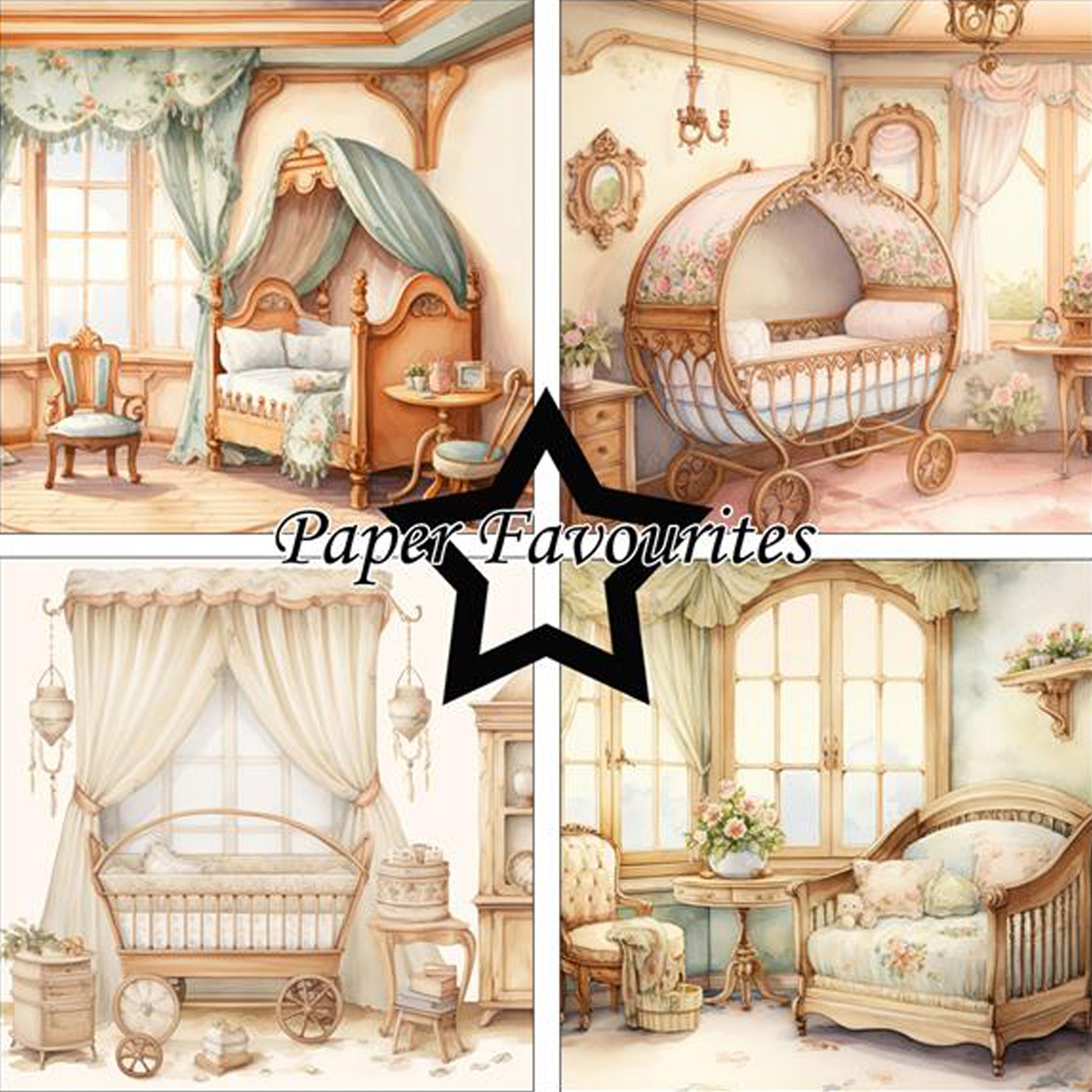 Crealive Paper Pad 200 g/m2 - 15 cm x 15 cm - Vintage Baby Room
 
Inhalt:
•	24 Bogen
•	8 Designs
 
Spezifikationen:
•	15 cm x 15 cm
•	200 g/m2
•	einseitig bedruckt
•	säure- und ligninfrei
 
Dieses Paper Pad ist geeignet für:
•	Karten
•	Karten-Verzierungen
•	kleine Geschenkboxen & Verpackungen
•	Plotten
•	Stanzen
•	Prägen
•	Scrapbooking
•	Journaling
•	Mixed Media
 
Dieses einseitig bedruckte Designpapier mit süssen Babyzimmern im Vintage-Look ist eine wunderschöne Basis für besonders kreative, spezielle, ind
