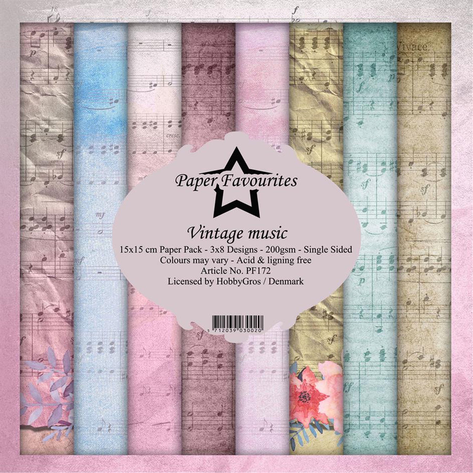 Crealive Paper Pad 200 g/m2 - 15 cm x 15 cm - Vintage Music
 
Inhalt:
•	24 Bogen
•	8 Designs
 
Spezifikationen:
•	15 cm x 15 cm
•	200 g/m2
•	einseitig bedruckt
•	säure- und ligninfrei
 
Dieses Paper Pad ist geeignet für:
•	Karten
•	Karten-Verzierungen
•	Plotten
•	Stanzen
•	Prägen
•	Scrapbooking
 
Dieses einseitig bedruckte Designpapier im Vintage-Look, ist eine wunderbare Basis für kreative, spezielle, individuelle Karten, Plotts, Verzierungen von Geschenktaschen, Schachteln, Karten, Geschenkboxen, Scrapboo