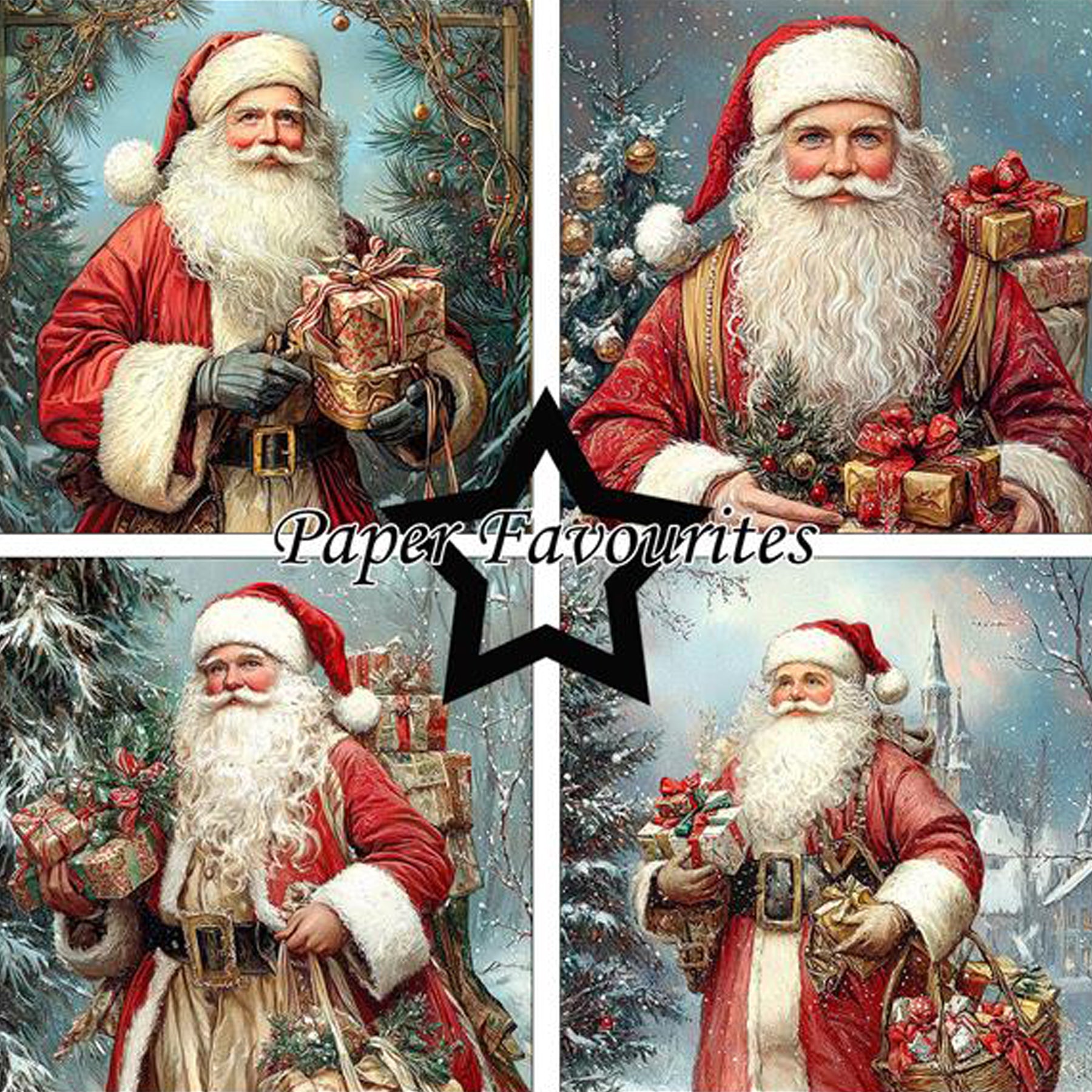 Crealive Paper Pad 200 g/m2 - 15 cm x 15 cm - Vintage Santa
 
Inhalt:
•	24 Bogen
•	8 Designs
 
Spezifikationen:
•	15 cm x 15 cm
•	200 g/m2
•	einseitig bedruckt
•	säure- und ligninfrei
 
Dieses Paper Pad ist geeignet für:
•	Karten
•	Karten-Verzierungen
•	kleine Geschenkboxen & Verpackungen
•	Plotten
•	Stanzen
•	Prägen
•	Scrapbooking
•	Journaling
•	Mixed Media
 
Dieses einseitig bedruckte Designpapier mit fabelhaften Weihnachtsmännern im Vintage-Look ist eine wunderschöne Basis für spezielle Karten, Plotts, V