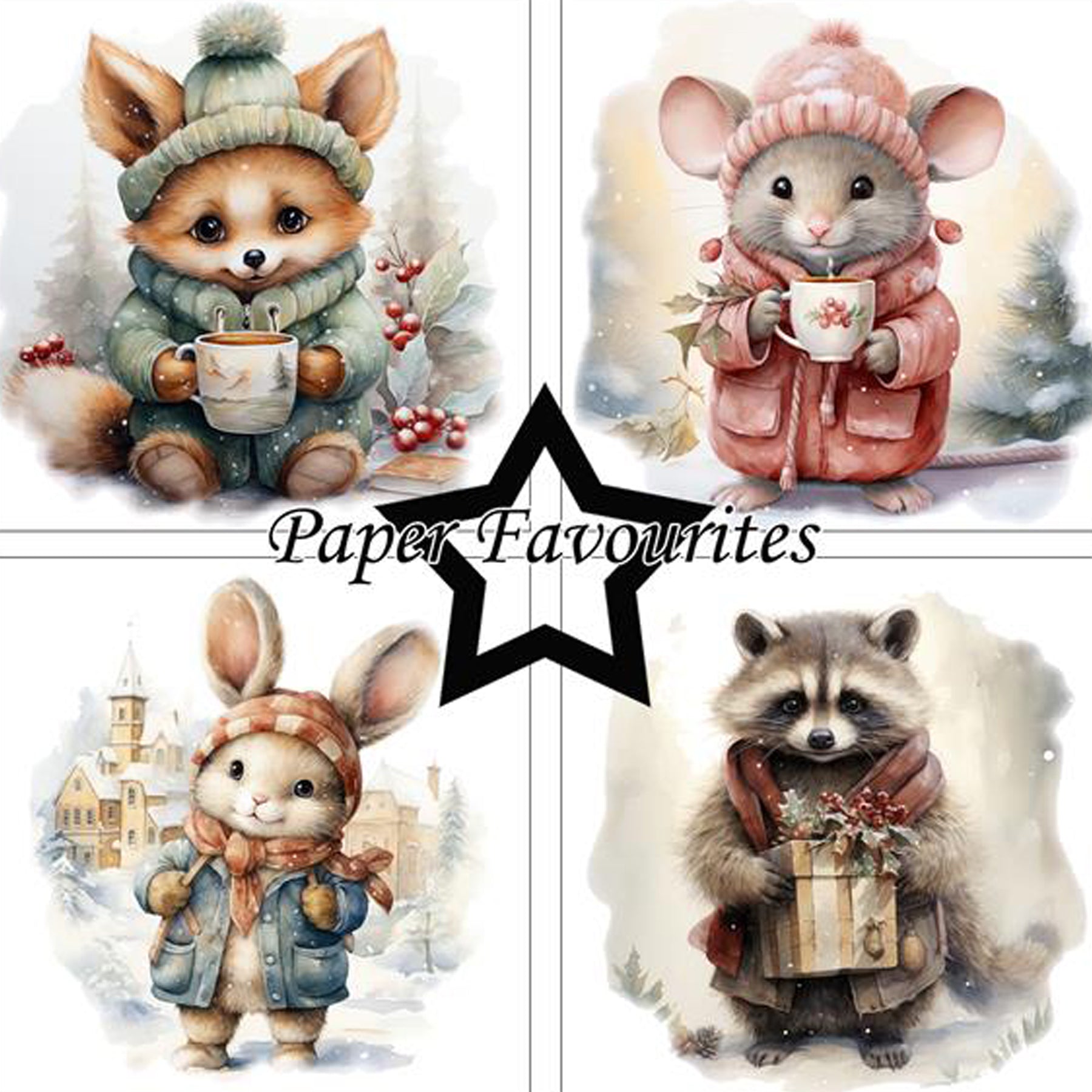 Crealive Paper Pad 200 g/m2 - 15 cm x 15 cm - Winter Cuteness
 
Inhalt:
•	24 Bogen
•	8 Designs
 
Spezifikationen:
•	15 cm x 15 cm
•	200 g/m2
•	einseitig bedruckt
•	säure- und ligninfrei
 
Dieses Paper Pad ist geeignet für:
•	Karten
•	Karten-Verzierungen
•	kleine Geschenkboxen & Verpackungen
•	Plotten
•	Stanzen
•	Prägen
•	Scrapbooking
•	Journaling
•	Mixed Media
 
 Dieses einseitig bedruckte Designpapier mit süssen, winterlichen Tier-Designs ist eine wunderbare Basis für kreative, spezielle, individuelle Kart