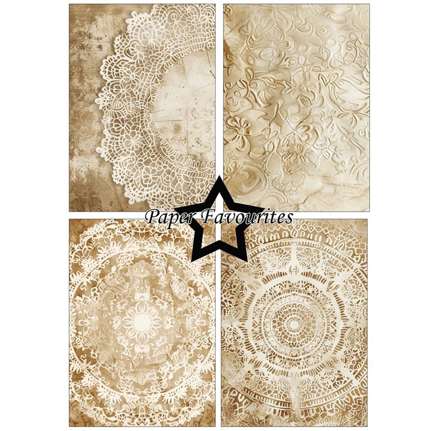 Crealive Paper Pad 200 g/m2 - A5 - Vintage Doily Lace
 
Inhalt:
•	24 Bogen
•	8 Designs
 
Spezifikationen:
•	A5 (14.8 x 21 cm)
•	200 g/m2
•	einseitig bedruckt
•	säure- und ligninfrei
 
Dieses Paper Pad ist geeignet für:
•	Karten
•	Karten-Verzierungen
•	Plotten
•	Stanzen
•	Prägen
•	Scrapbooking
 
Dieses einseitig bedruckte Designpapier mit Spitzendeckchen-Designs im Vintage-Look ist eine bezaubernde Basis für kreative, spezielle, individuelle Karten, Plotts, Verzierungen von Geschenktaschen, Schachteln, Karte