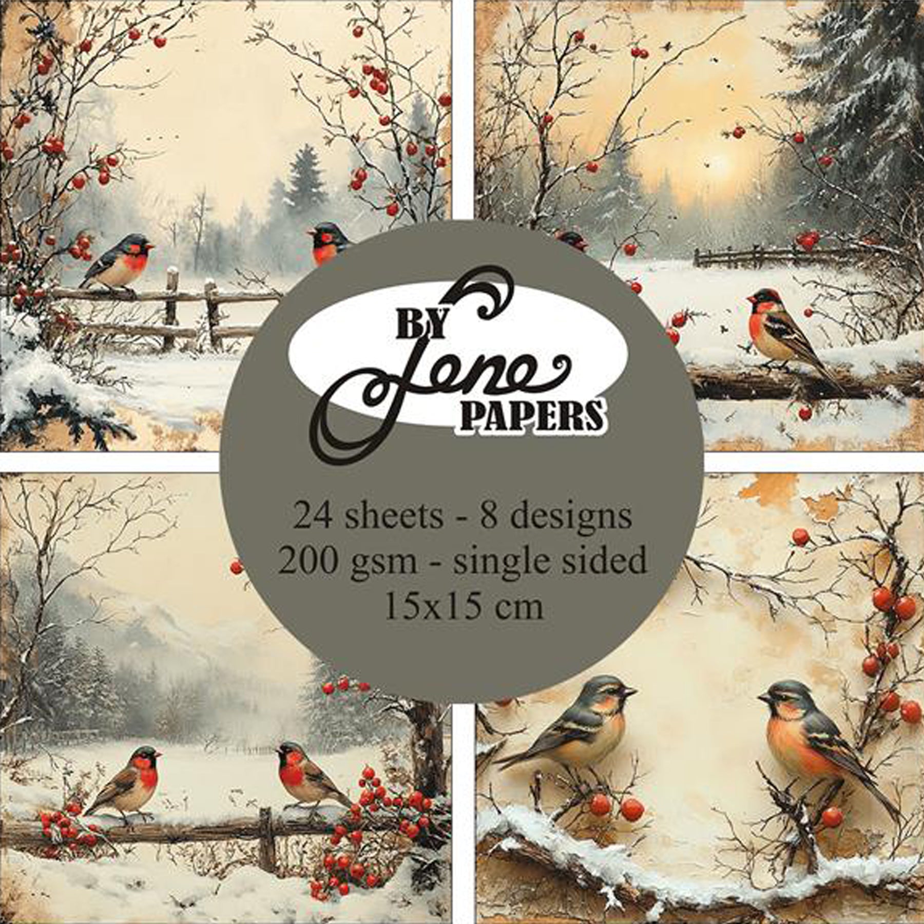 Crealive Paper Pad 200 g/m2 - 15 cm x 15 cm - Early Christmas

Inhalt:
•	24 Blatt
•	8 Designs
 
Spezifikationen:
•	15 cm x 15 cm
•	200 g/m2
•	einseitig bedruckt
•	säure- und ligninfrei
 
Dieses Paper Pad ist geeignet für:
•	Karten
•	Boxen
•	3D-Projekte
•	kleine Geschenkboxen & Verpackungen
•	Plotten
•	Scrapbooking
 
By Lene ist bekannt für hochwertige Metall Stanzen, auch Craft Dies genannt, sowie tolle Motivstempel, Designpapier und Enamel Dots. 
 
Schneideeinstellung
Bitte teste die Schneideeinstellungen 