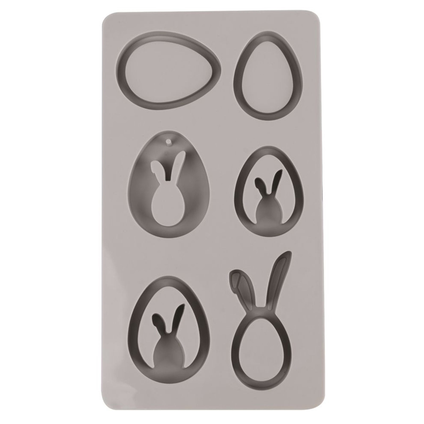 Crealive Giessform Silikon - Eier + Hasen Anhänger 

Diese Anhänger schmücken Zweige, Nester, Geschenke, Karten und vieles mehr. Mit dieser Silikon-Giessform gelingen dir österliche Dekorationen aus Kreativ-Beton, Raysin-Giesspulver, Wachs oder Giessharz.
 
Inhalt:
•	1 Giessform Silikon mit 6 Motiven
 
Spezifikationen:
•	Material: hochwertiges Silikon
•	Formgrösse: 14.5 x 26 cm
•	Motivgrössen:
o	Höhe 60 und 70 mm
o	Breite 45 und 53 mm
•	Tiefe: jeweils 12 mm
•	NICHT geeignet für Lebensmittel
•	äusserst elast