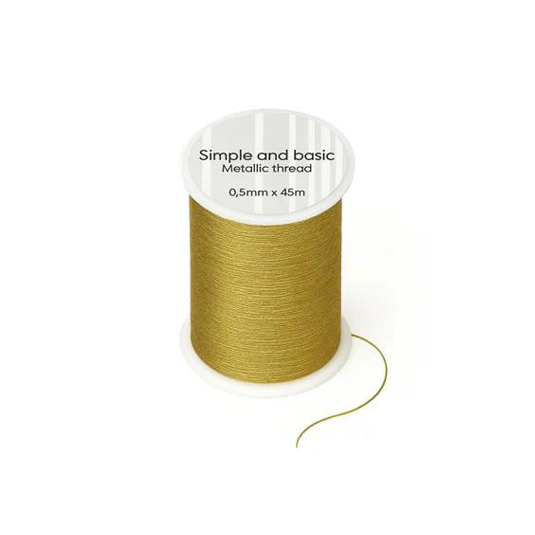 Crealive Faden - 0.5 mm x 45 m - Gold Metallic
 
Inhalt:
•	1 Spule
 
Spezifikationen:
•	Durchmesser: 0.5 mm
•	Länge: 45 m
•	Faden-Farbe: Gold Metallic
 
Dieser hübsche Faden kannst Du ideal zum Verzieren von Bastelprojekten wie Scrapbooking, Kartenbasteln, als Dekoration zuhause, für Geschenkeanhänger und vieles Weitere verwenden. Er fügt Deinem kreativen Werk noch ein glänzendes Highlight hinzu.
