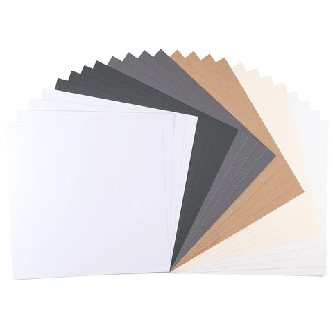 Crealive Stickerpapier Cardstock - 30.5 cm x 30.5 cm - Neutral   Das Stickerpapier haftet direkt, dank einer sehr starken Klebeschicht. Du kannst es auch bedrucken und beschrieben. Es ist auch kompatibel mit den meisten Stanz- und Prägemaschinen.      Inhalt:  24 Blätter Grösse: 12" x 12" (30.5 cm x 30.5 cm) 216 g/m2 6 Farben    Stickerpapier Cardstock ist geeignet für:  Scrapbooking-Seiten Karten Einladungen Dekorationen Papierprojekte
