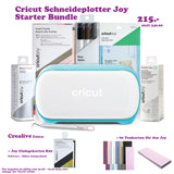 Crealive Cricut Schneideplotter Joy Starter Bundle inkl. 60 Stück Tonkarton Winter  Mit einem Gewicht von nur 1,75 kg personalisiert diese intelligente kleine Schneide- und Schreibmaschine Joy beinahe alles. Joy kann mehr als 50 Materialien schneiden, einschliesslich Flex- & Flockfolie, Karten, Vinyl, Papier und Smart Materials™ für  superleichte, superlange Schnitte ohne Schneidematte.     