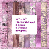 Crealive Paper Pad 200 g/m2 - 12’’ x 12’’ - Lavender Ephemera  Inhalt:  8 Blatt 8 Designs    Spezifikationen:  12’’ x 12’’ (30.5 cm x 30.5 cm) 200 g/m2 einseitig bedruckt säure- und ligninfrei    Dieses Paper Pad ist geeignet für:  Karten Boxen 3D-Projekte Geschenkboxen & Verpackungen Plotten Scrapbooking