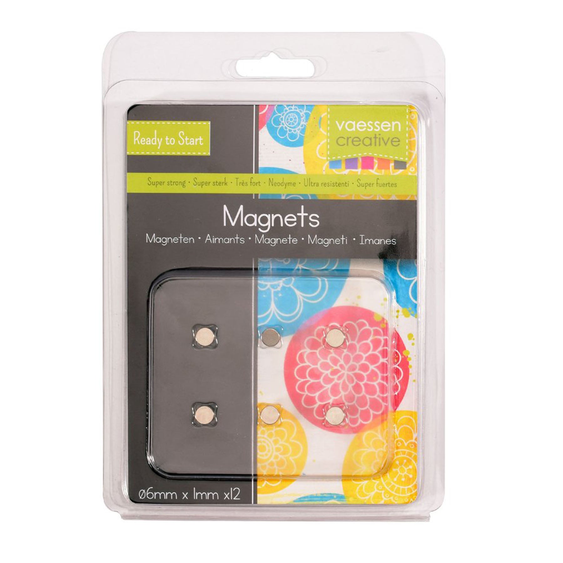 Crealive Magnete - 6 x 1 mm - 12 Stück     Inhalt:  12 Magnete    Spezifikationen:  Durchmesser: 6 mm Höhe: 1 mm    Magnete sind für viele Bastelprojekte unerlässlich. Perfekt für Karten und Notizen, Fotos, Zeichnungen oder personalisierte Magnete für Deinen Kühlschrank, zum Beispiel aus Filz oder Papier. Ideal auch für Alben und vieles mehr!