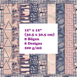 Crealive Paper Pad 200 g/m2 - 12’’ x 12’’ - Navyblue Abstract  Inhalt:  8 Blatt 8 Designs    Spezifikationen:  12’’ x 12’’ (30.5 cm x 30.5 cm) 200 g/m2 einseitig bedruckt säure- und ligninfrei    Dieses Paper Pad ist geeignet für:  Karten Boxen 3D-Projekte Geschenkboxen & Verpackungen Plotten Scrapbooking