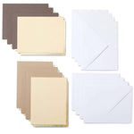 Cricut Cutaway Karten R10 - 18 Stück - Neutrals   Inhalt:  18 Karten im Format 3.5" x 4.9" (8.9 cm x 12.4 cm) (zusammengeklappt) - Kartenfarben: 6 x Gray, 6 x Khaki, 6 x Cream 18 Einlagen im Format 3.3" x 4.7" (8.4 cm x 12 cm) - Einlagefarbe: Gold holografisch 18 Umschläge in 3.6" x 5.1" (9.2 cm x 13 cm) - Farbe: Weiss    Cricut Cut-Away Karten sind geeignet für:  Karten Einladungen