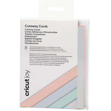 Crealive Cricut Joy Cutaway Karten R20 - 8 Stück - Pastel  Inhalt:  8 Karten im Format 4.25" x 5.5" (10.8 cm x 14 cm) (zusammengeklappt) - Kartenfarben: 3 x Tulip, 3 x Powder Blue, 2 x Whispering Blue 8 Einlagen im Format 4.1" x 5.3" (10.4 cm x 13.6 cm) - Einlagefarbe: Matt silber holografisch 8 Umschläge in 4.37" x 5.75" (11 cm x 14.6 cm) - Farbe: Weiss    Cricut Joy Cut-Away Karten sind geeignet für:  Karten Einladungen