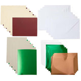 Crealive Cricut Joy Einlegekarten R30 - 8 Stück - Cameron mit Foil Transfer    Inhalt:  8 Karten im Format 4.5" x 6.25" (11.4 cm x 15.9 cm) (zusammengeklappt) / Kartenfarben: 4 Cream und 4 Khaki 8 Einlagen im Format 4.25" x 6" (10.8 cm x 15.2 cm)/ Einlagefarben: 4 Deep Green Metallic & 4 Maroon 8 Transferfolien im Format 4" x 6" (10.2 cm x 15.2 cm): 4 Rose Gold & 4 Emerald 8 Umschläge in 4.6" x 6.5" (11.7 cm x 16.5 cm) / Farbe: Weiss    Cricut Joy Einlegekarten sind geeignet für:  Karten Einladungen