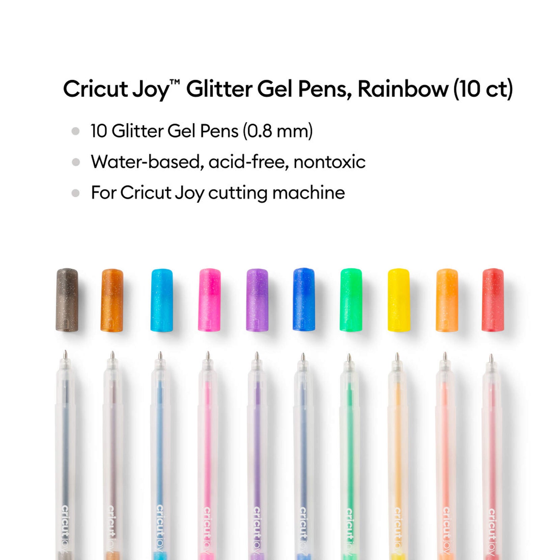 Penne da disegno gel glitterate Cricut Joy 0,8 mm - Arcobaleno